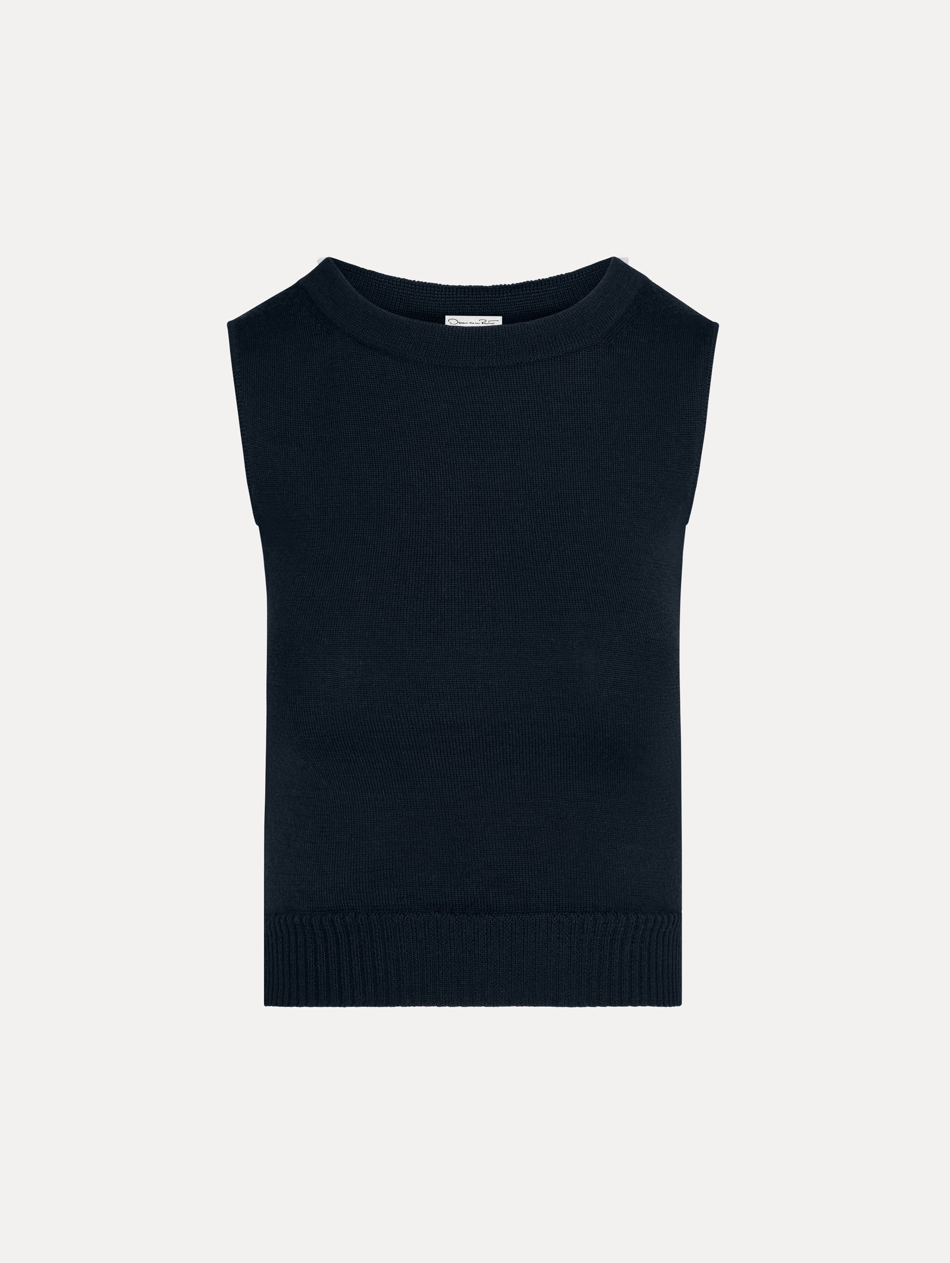 Wool Cropped Tank Navy / Oscar de la Renta