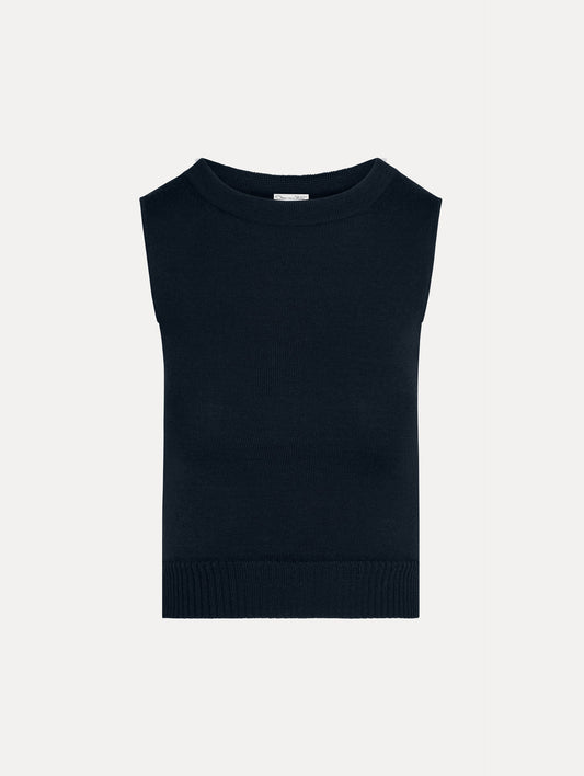 Wool Cropped Tank Navy / Oscar de la Renta
