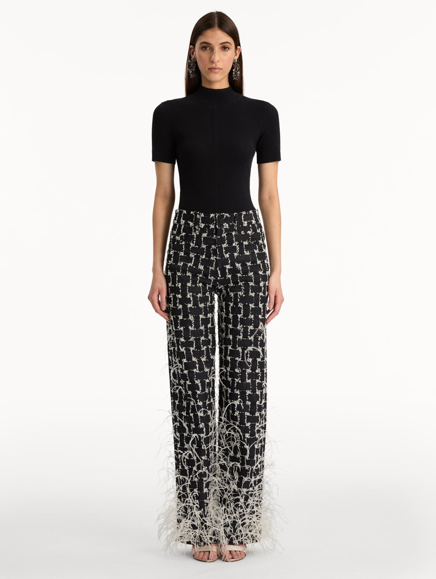 Woven Denim Jacquard Pant Indigo / Oscar de la Renta