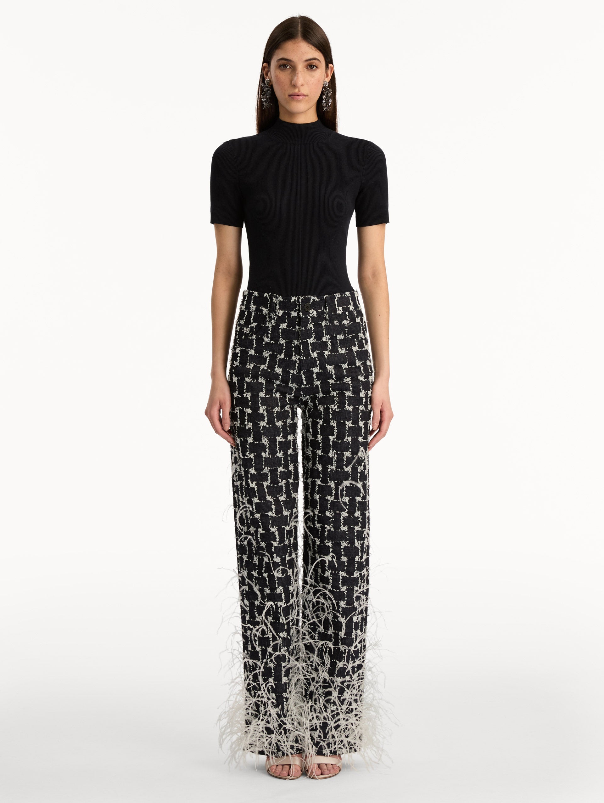 Woven Denim Jacquard Pant Indigo / Oscar de la Renta