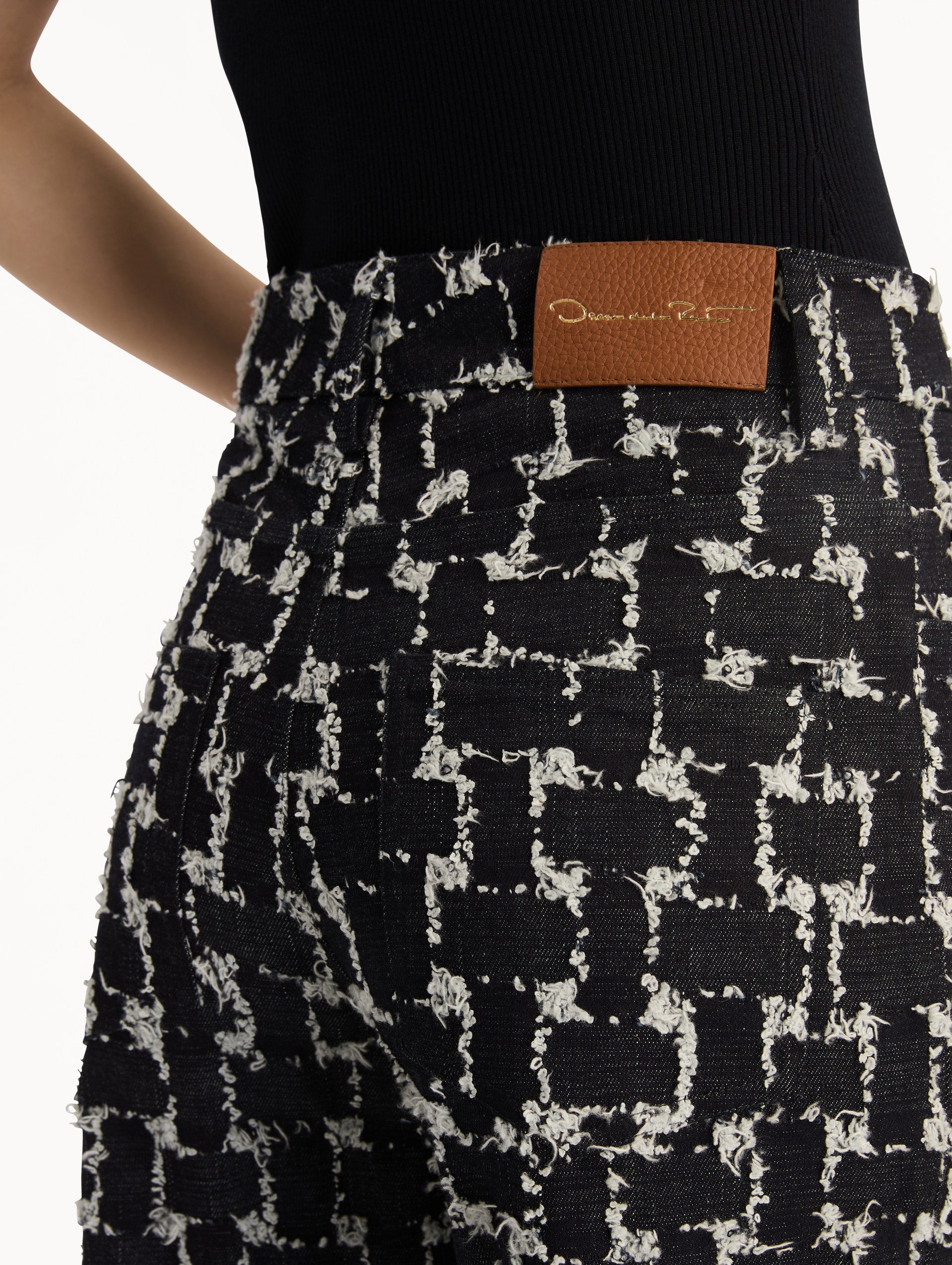 Woven Denim Jacquard Pant Indigo / Oscar de la Renta