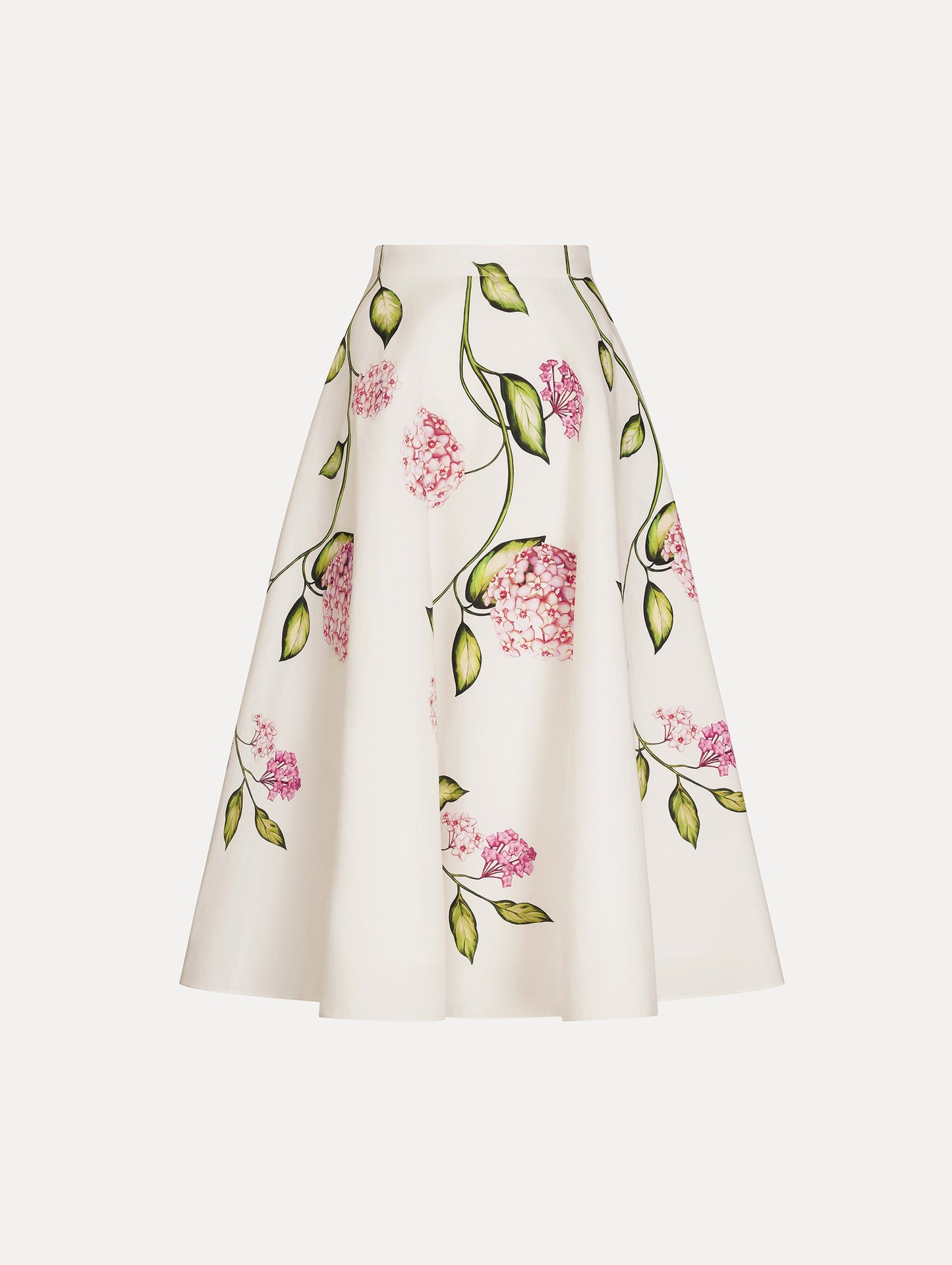 Porcelain Flower Cotton Poplin Skirt Pink/white / Oscar de la Renta