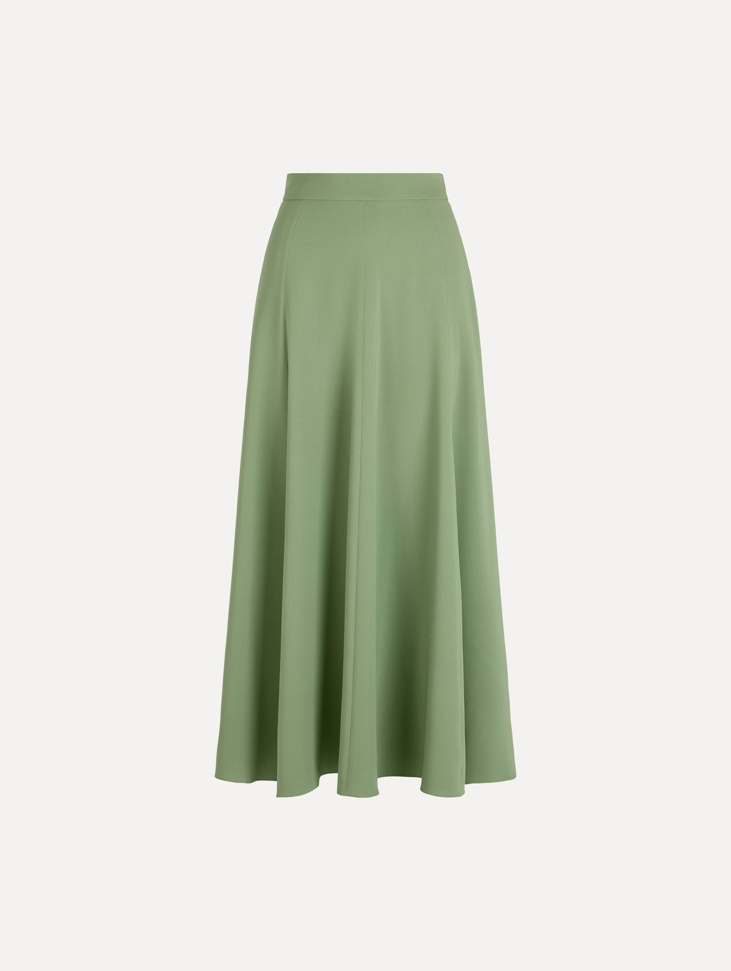 Silk Georgette Midi Skirt Pale olive / Oscar de la Renta