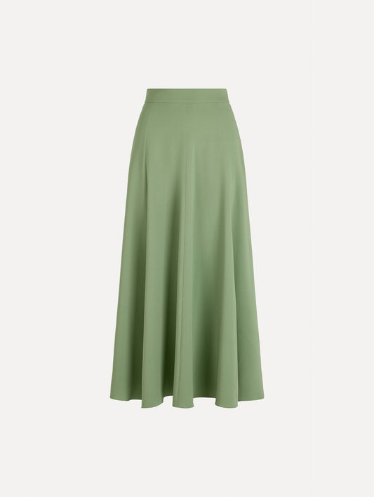 Silk Georgette Midi Skirt Pale olive / Oscar de la Renta