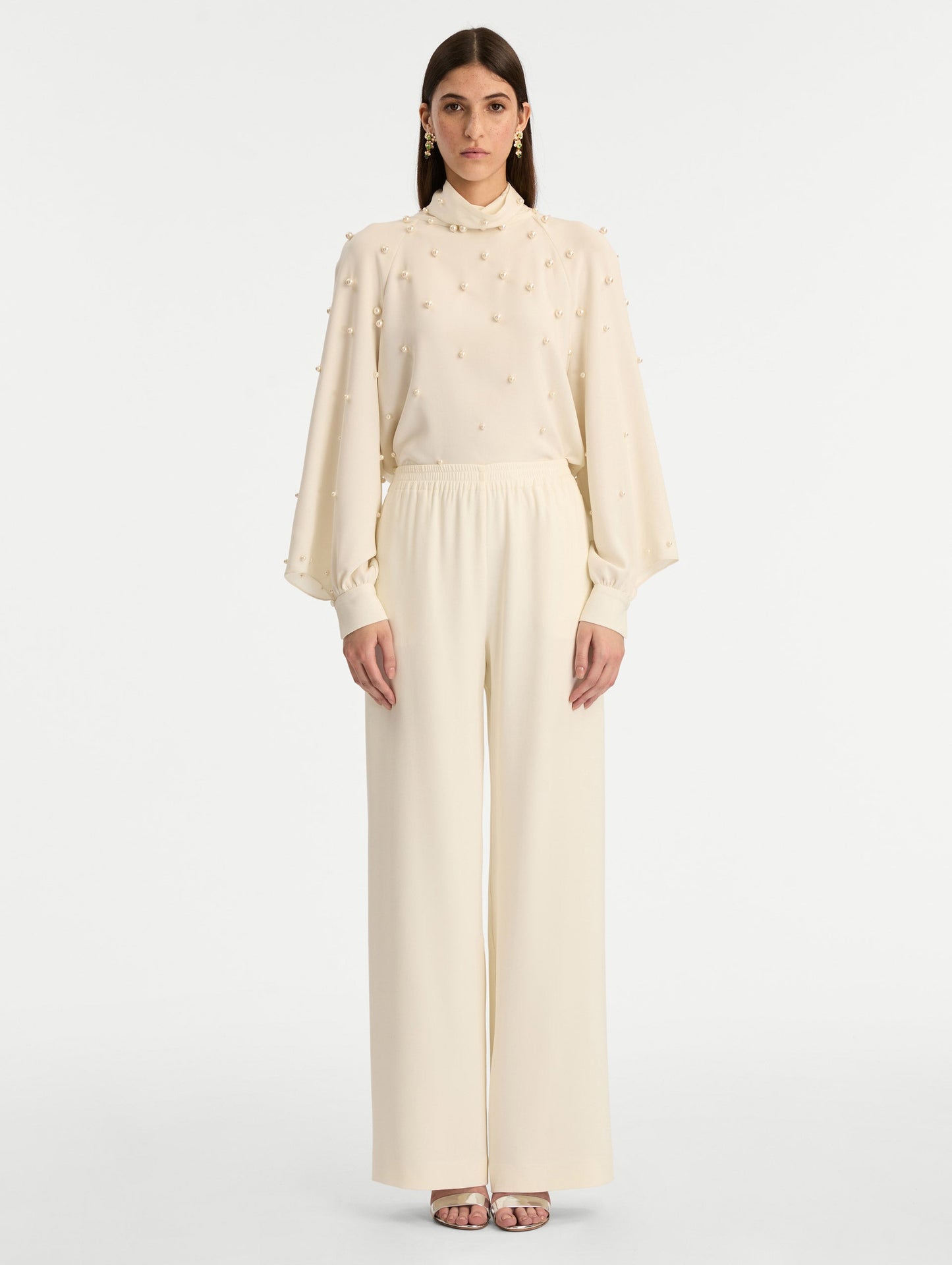 Silk Georgette Wide Leg Pant Ivory / Oscar de la Renta