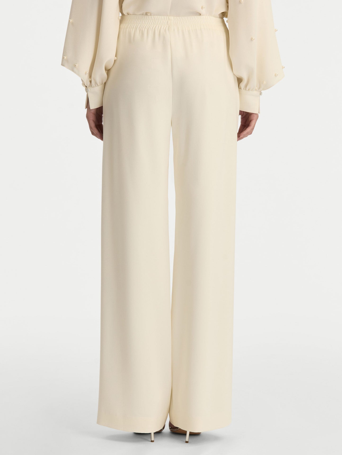 Silk Georgette Wide Leg Pant Ivory / Oscar de la Renta