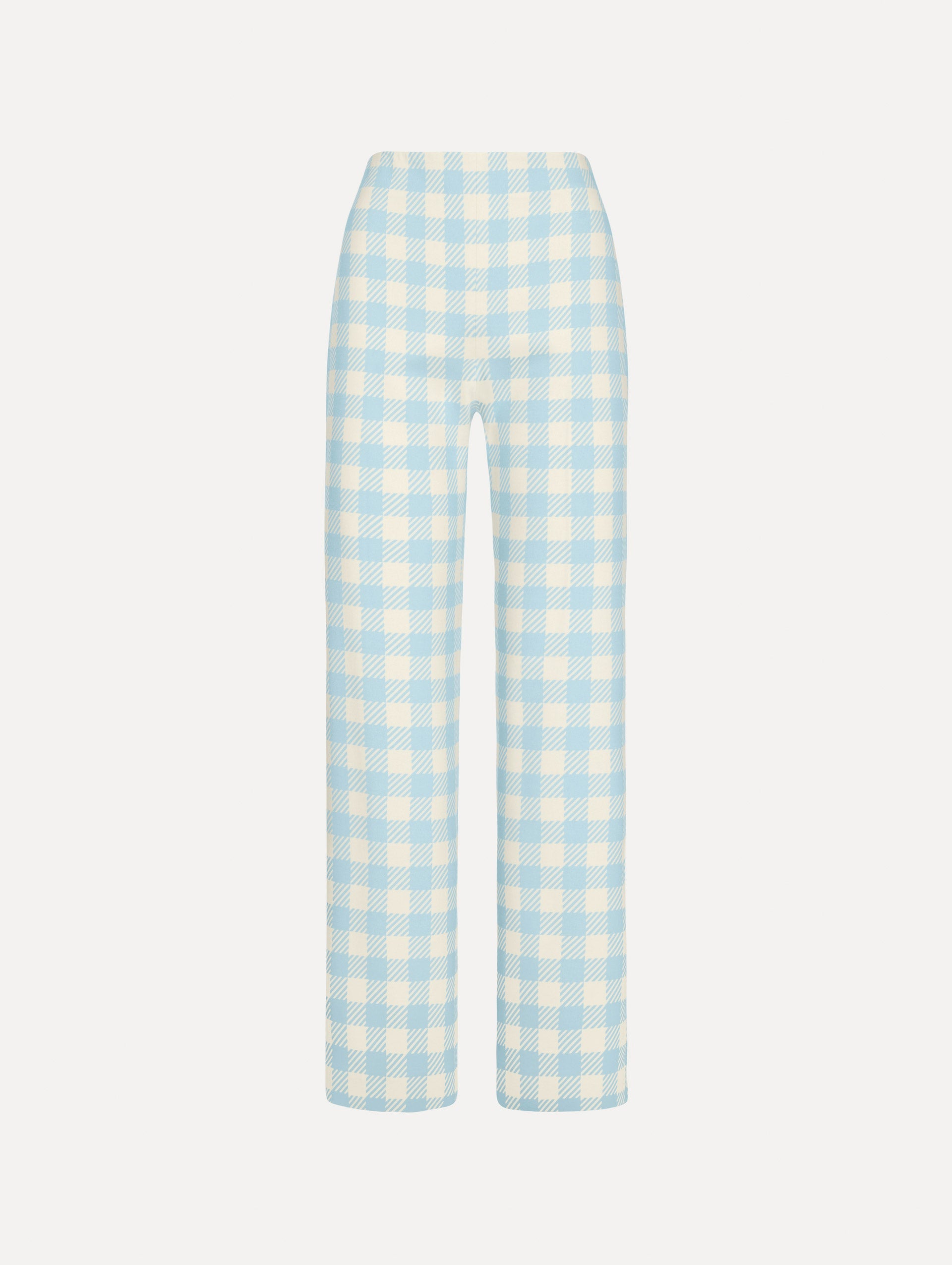 Gingham Wool-Blend Pant Ice/white / Oscar de la Renta
