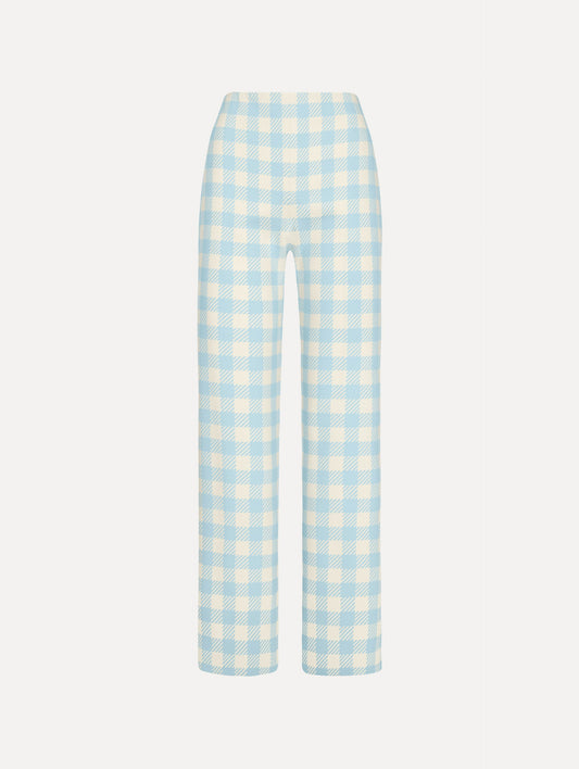 Gingham Wool-Blend Pant Ice/white / Oscar de la Renta