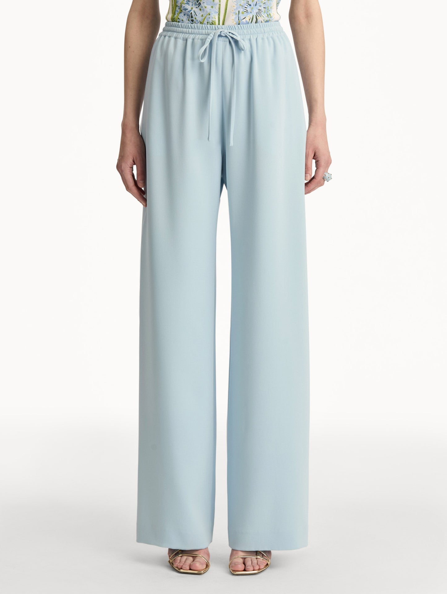 Silk Georgette Drawstring Pant Sky / Oscar de la Renta