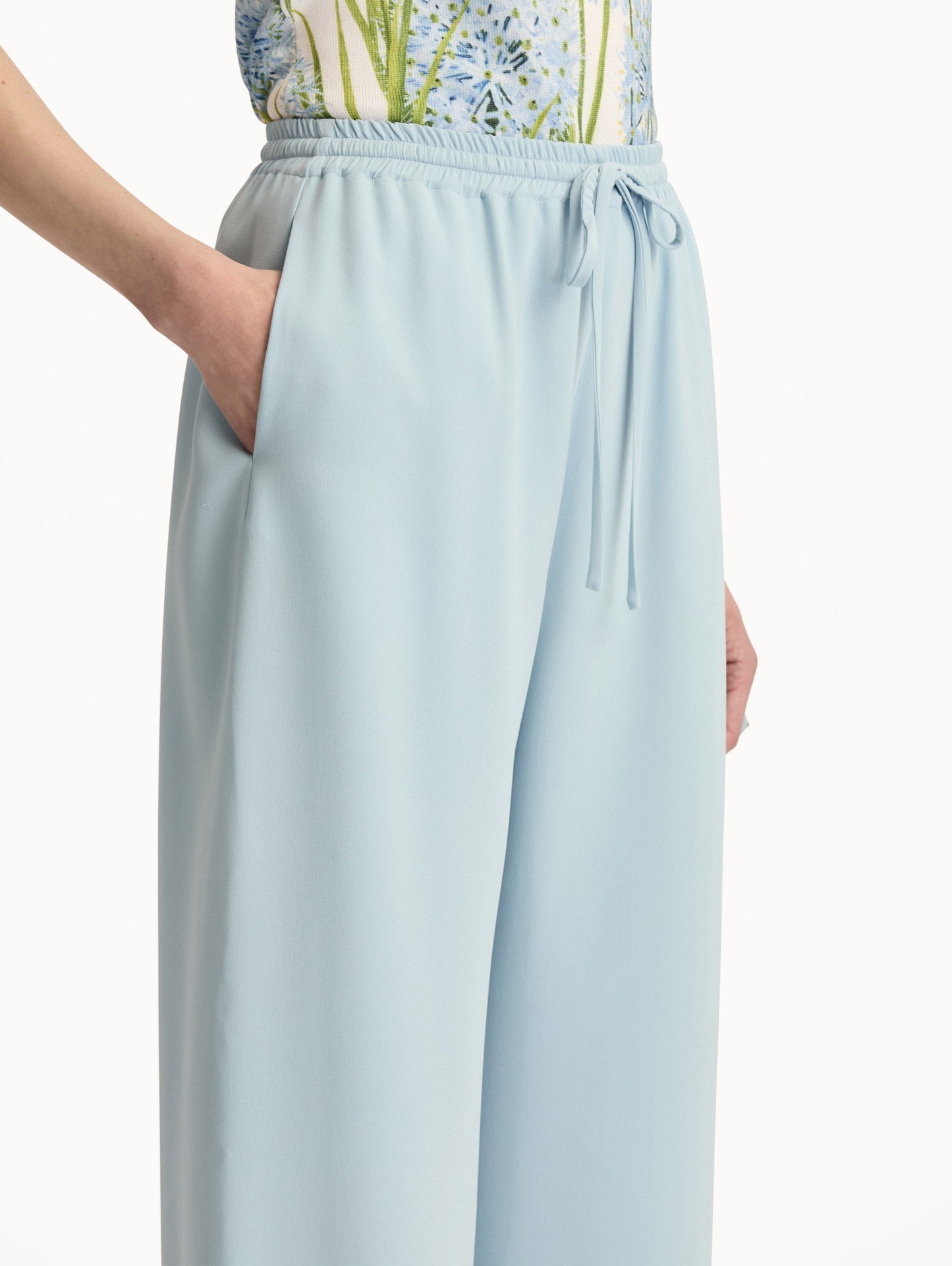 Silk Georgette Drawstring Pant Sky / Oscar de la Renta