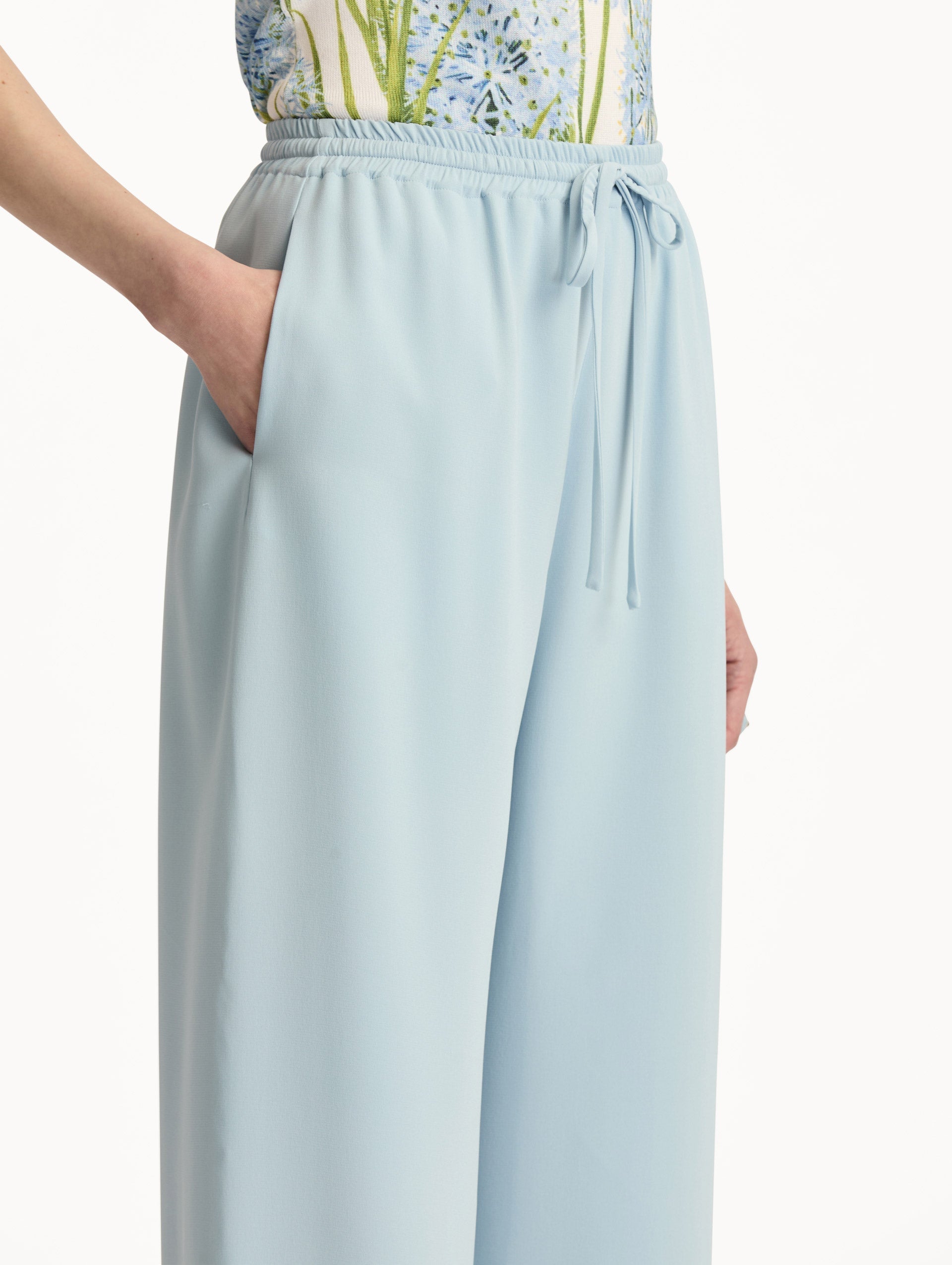 Silk Georgette Drawstring Pant Sky / Oscar de la Renta