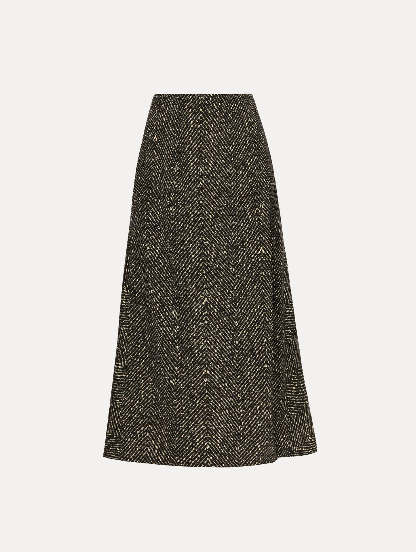 Chevron Wool Skirt Black/white / Oscar de la Renta