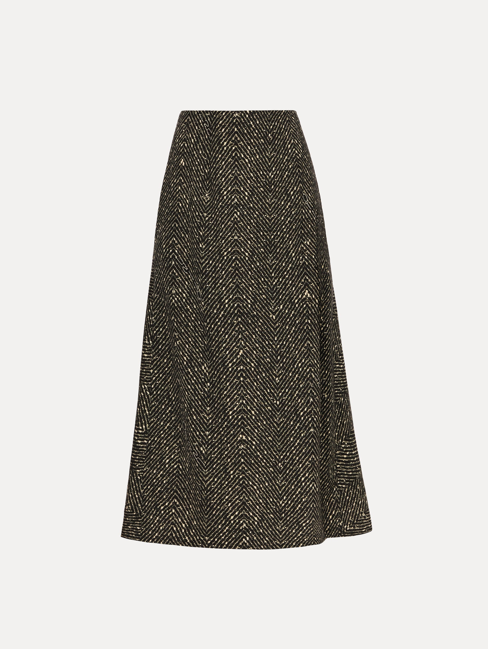 Chevron Wool Skirt Black/white / Oscar de la Renta