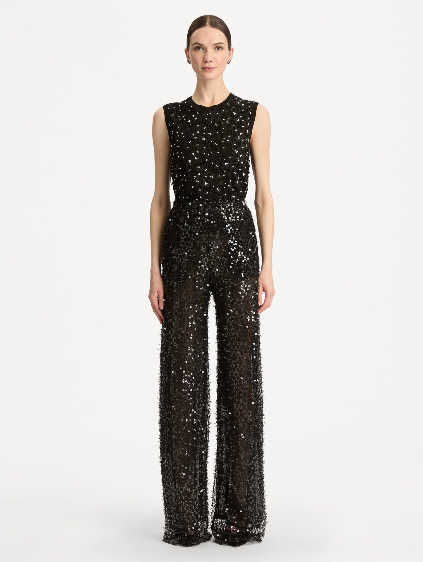 Floating Sequin Pant Black / Oscar de la Renta