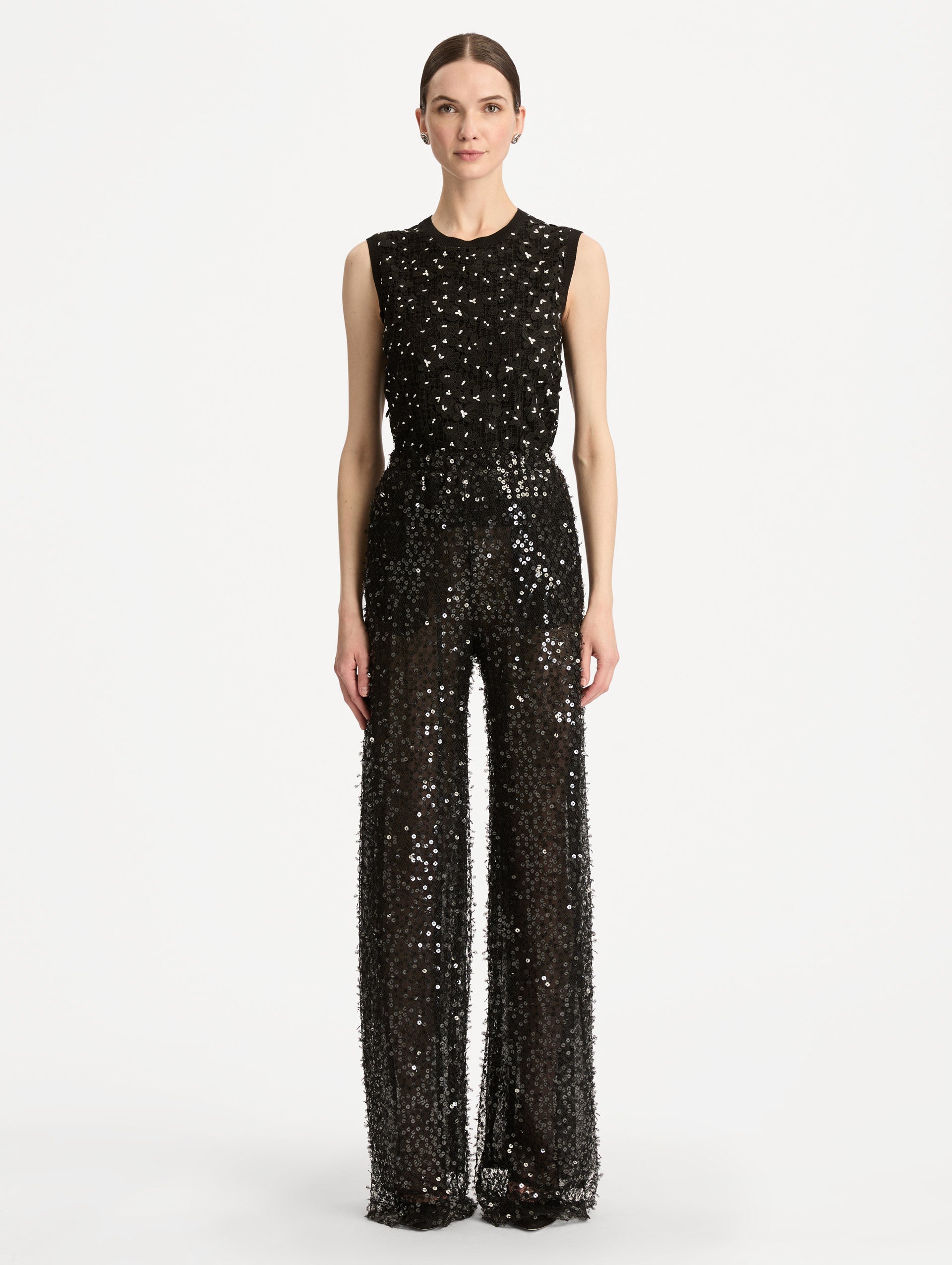 Floating Sequin Pant Black / Oscar de la Renta