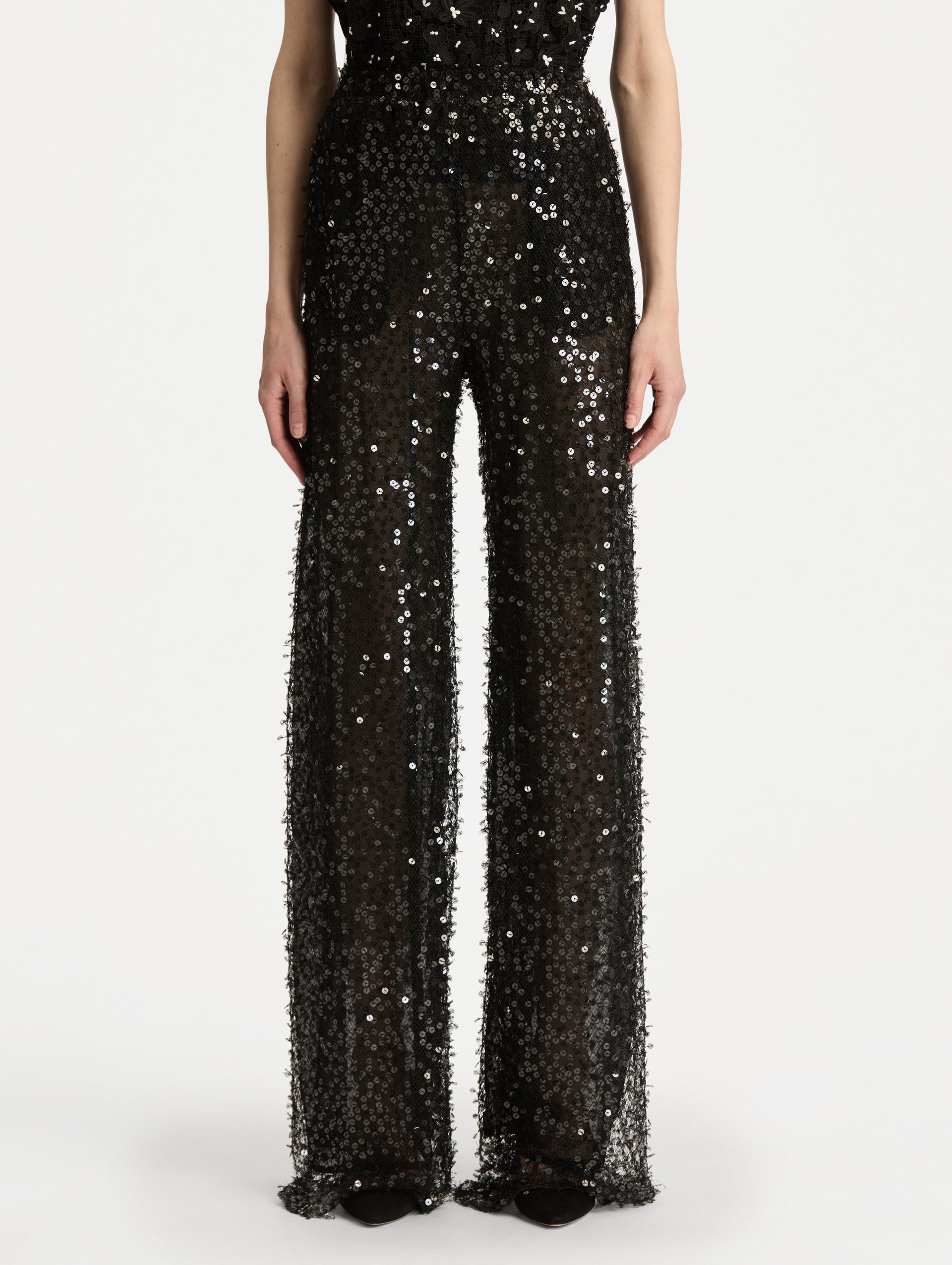 Floating Sequin Pant Black / Oscar de la Renta