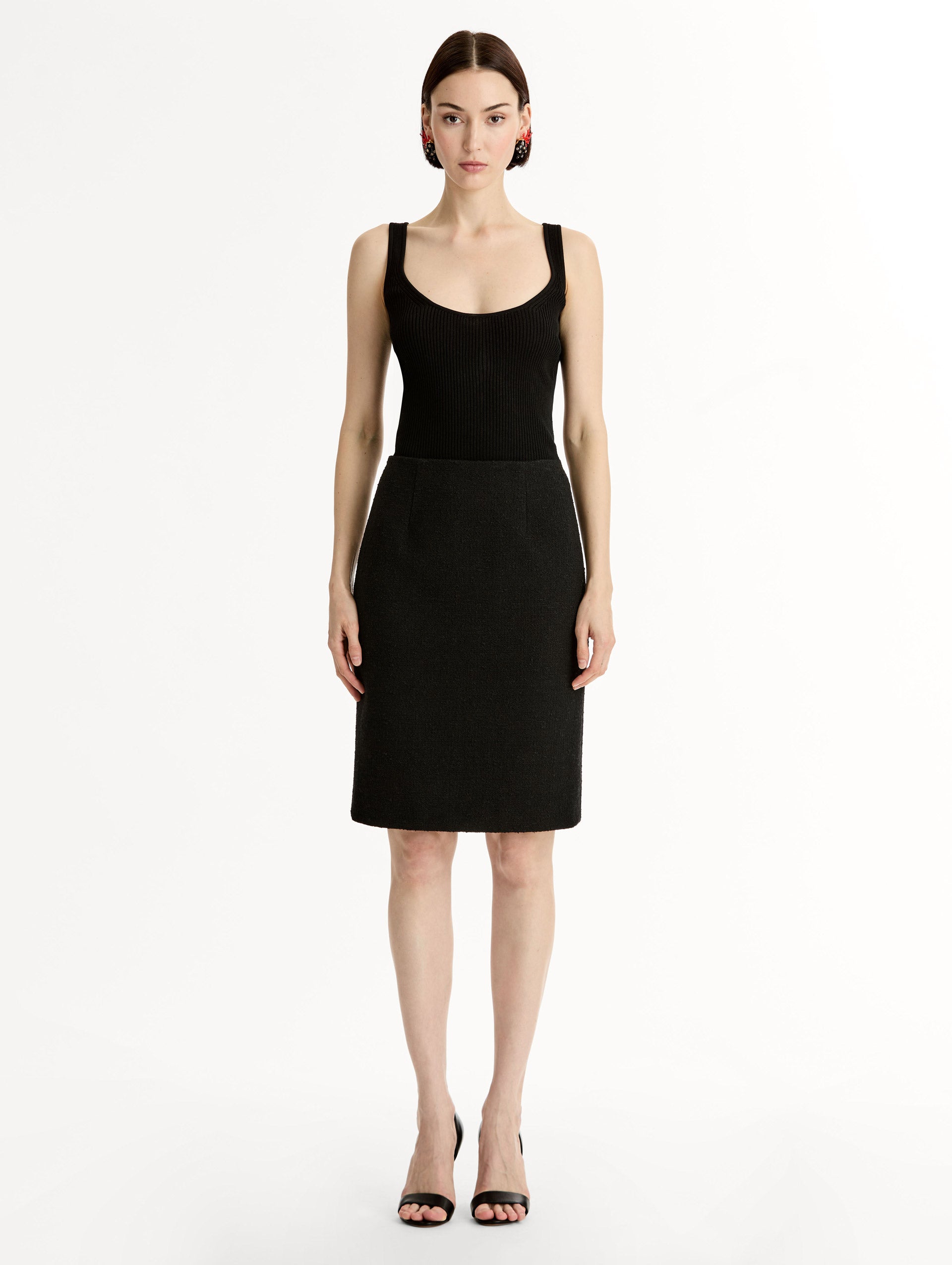 Wool Tweed Pencil Skirt Black / Oscar de la Renta