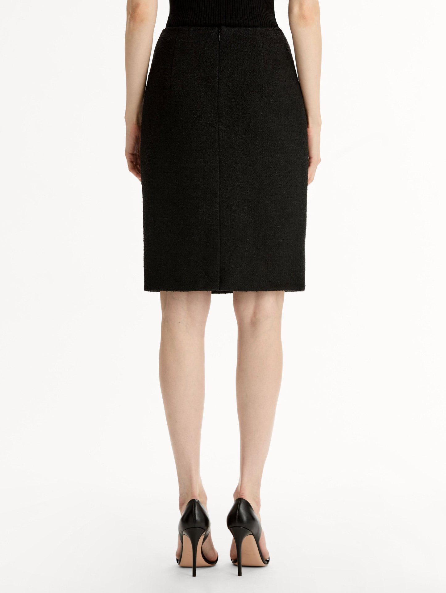 Wool Tweed Pencil Skirt Black / Oscar de la Renta