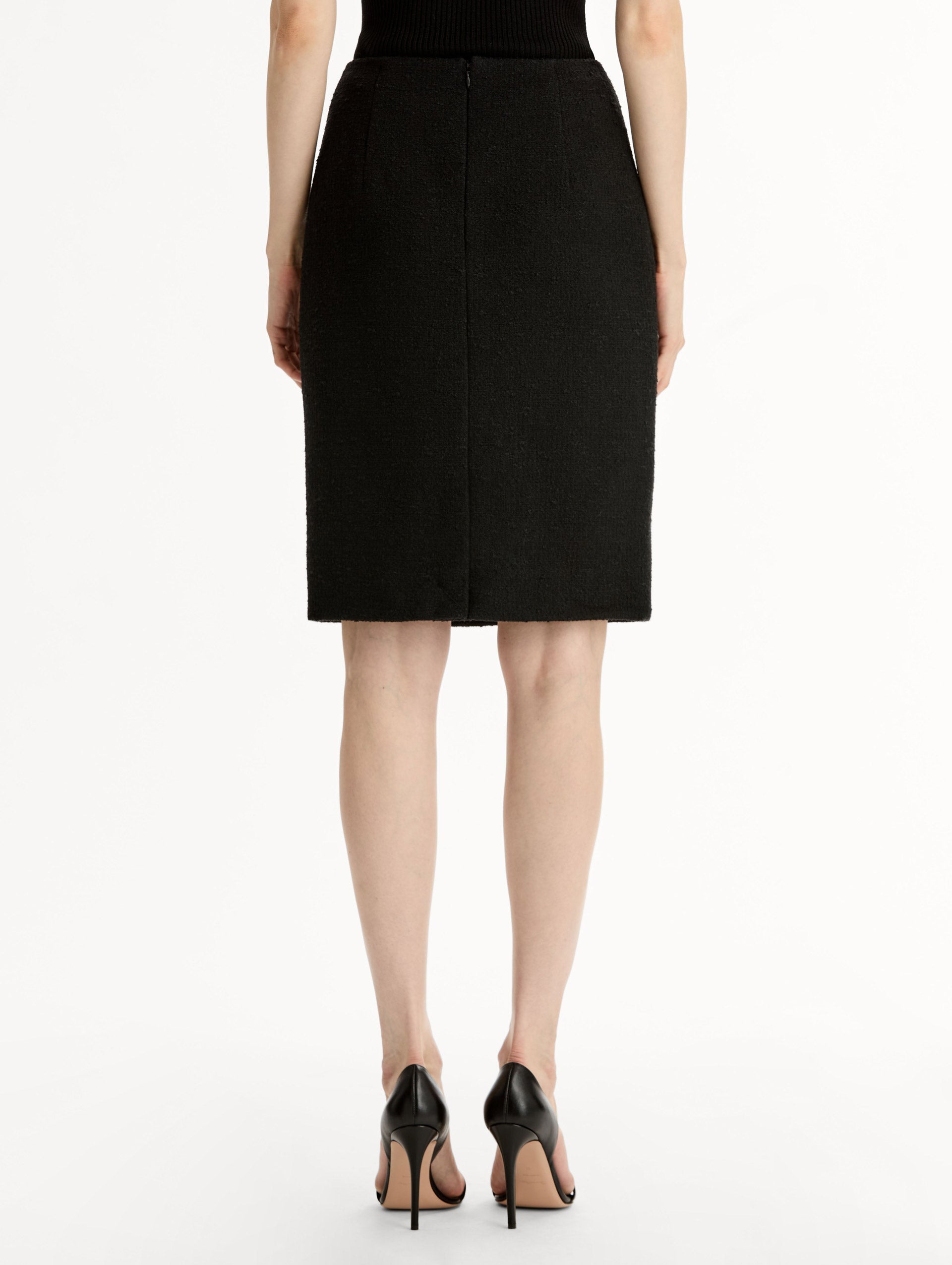 Wool Tweed Pencil Skirt Black / Oscar de la Renta