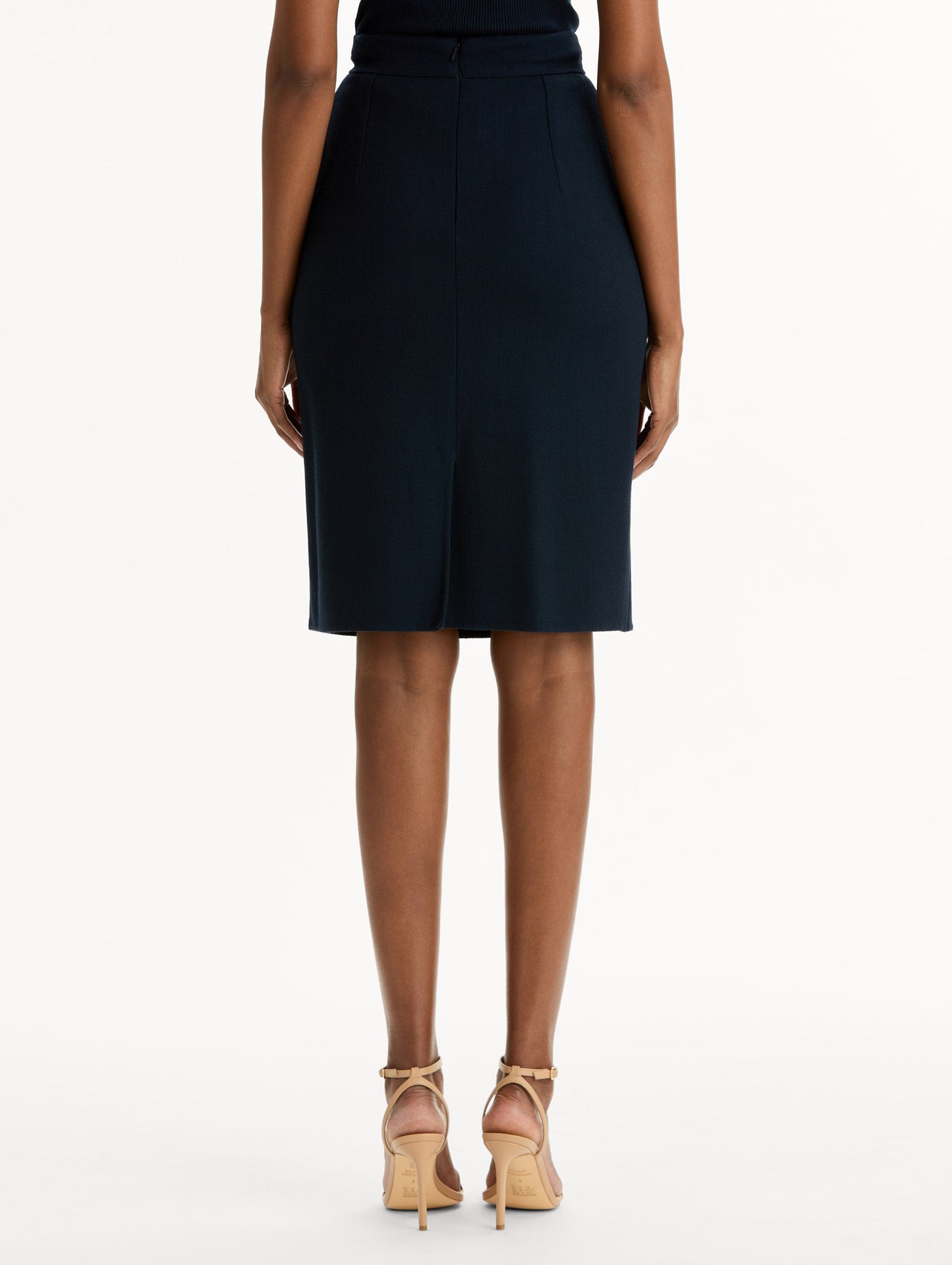 Wool-Blend Pencil Skirt Navy / Oscar de la Renta