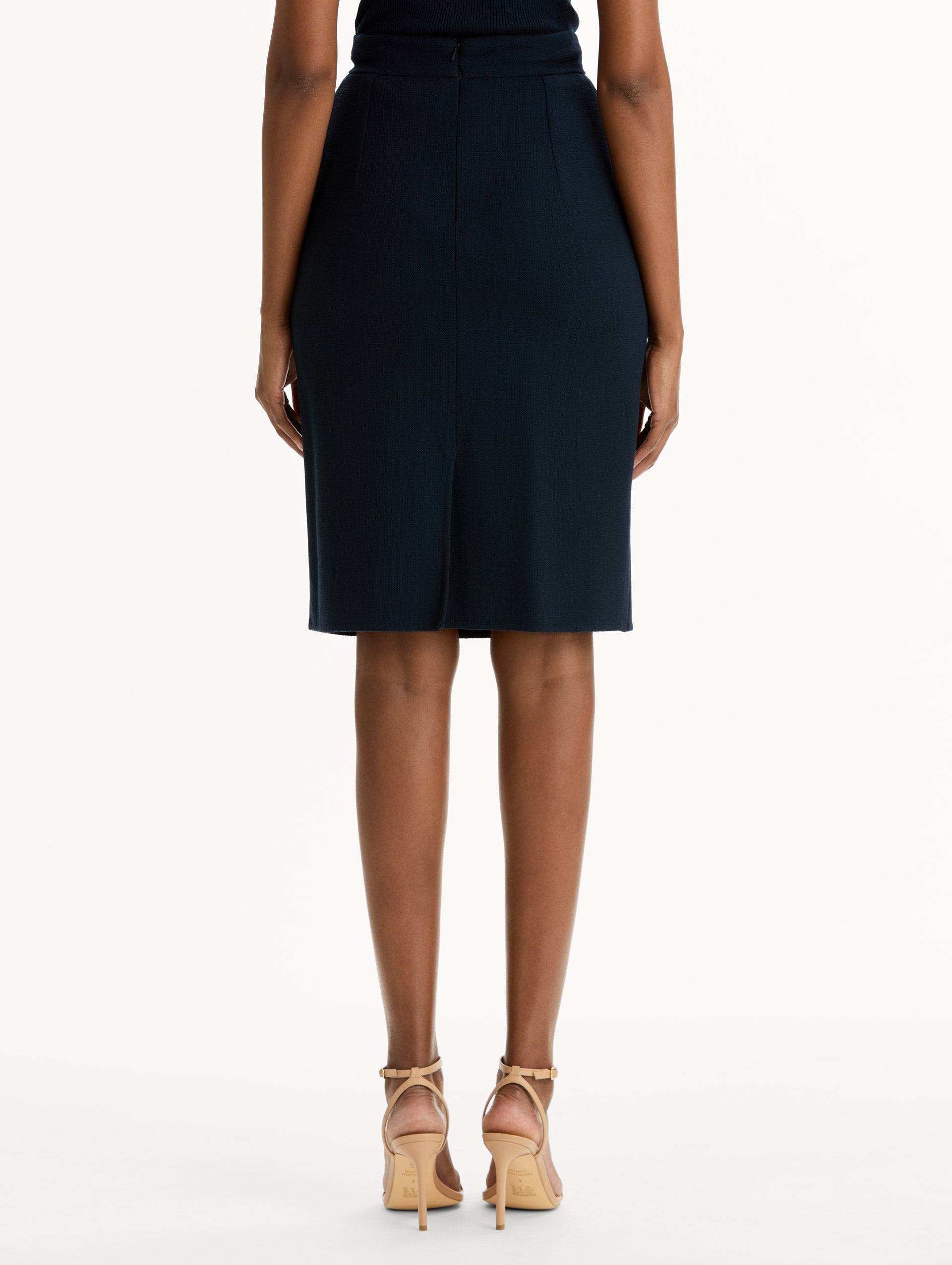 Wool-Blend Pencil Skirt Navy / Oscar de la Renta