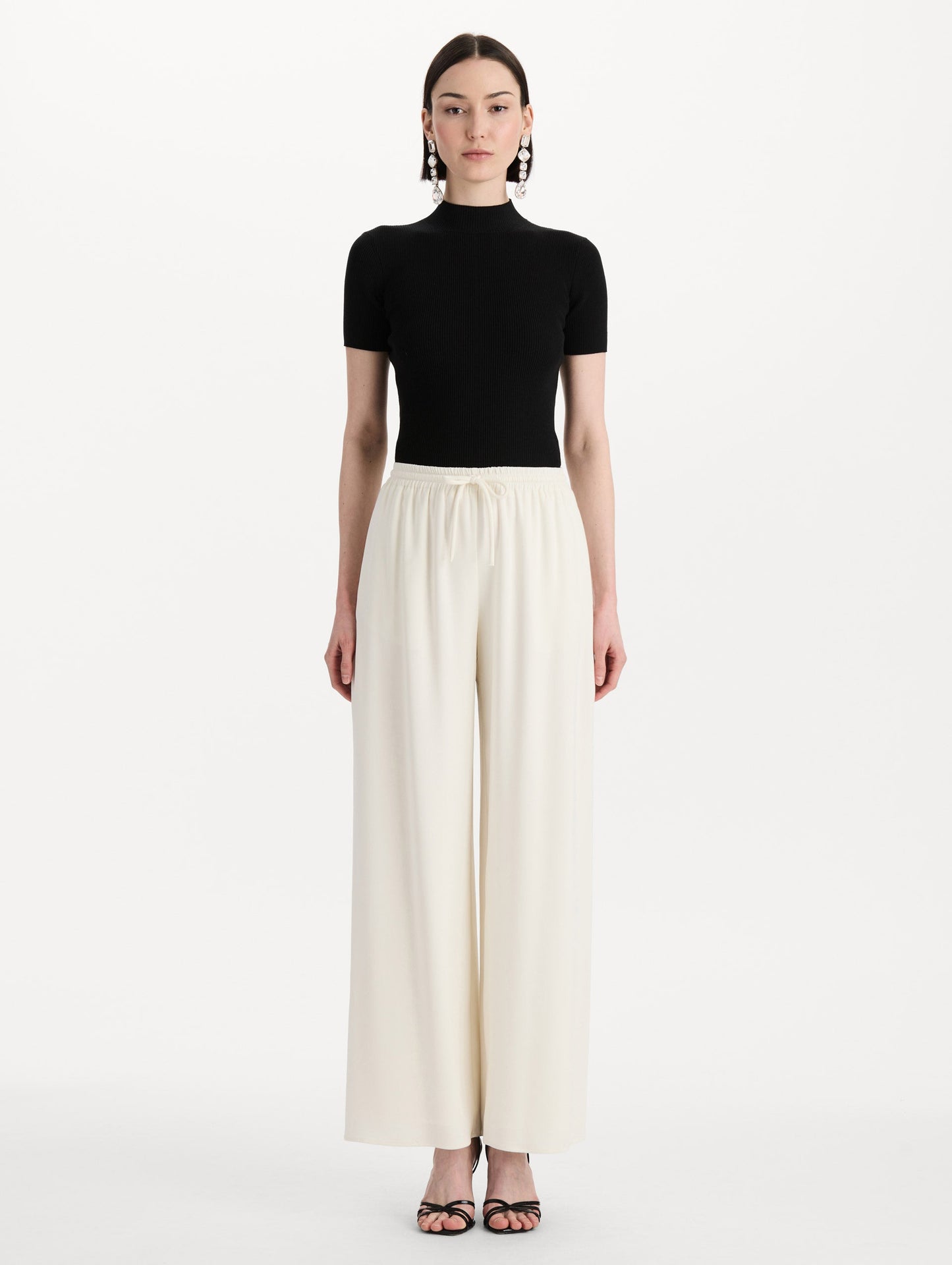 Silk Georgette Drawstring Pant Ivory / Oscar de la Renta