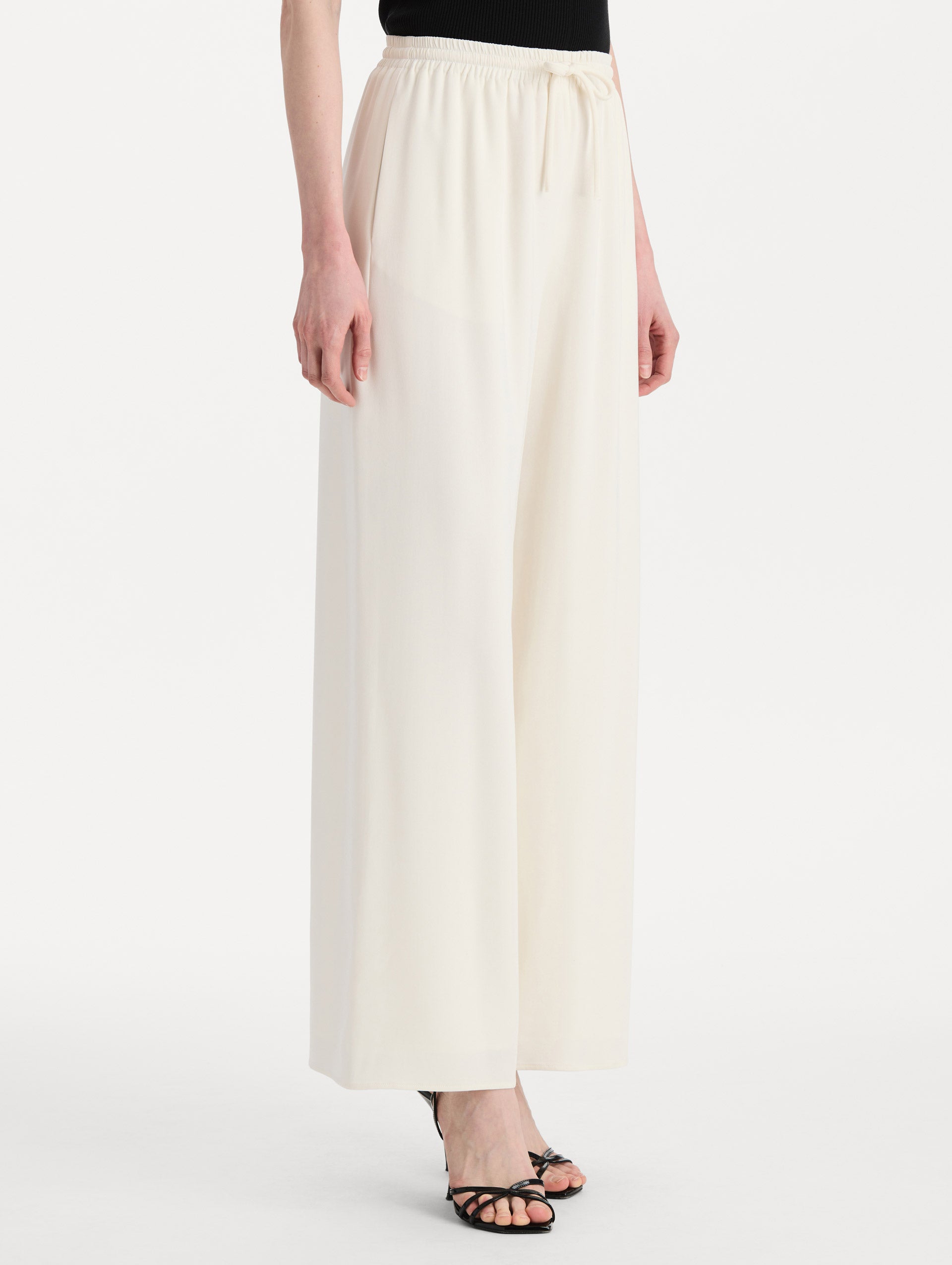 Silk Georgette Drawstring Pant Ivory / Oscar de la Renta