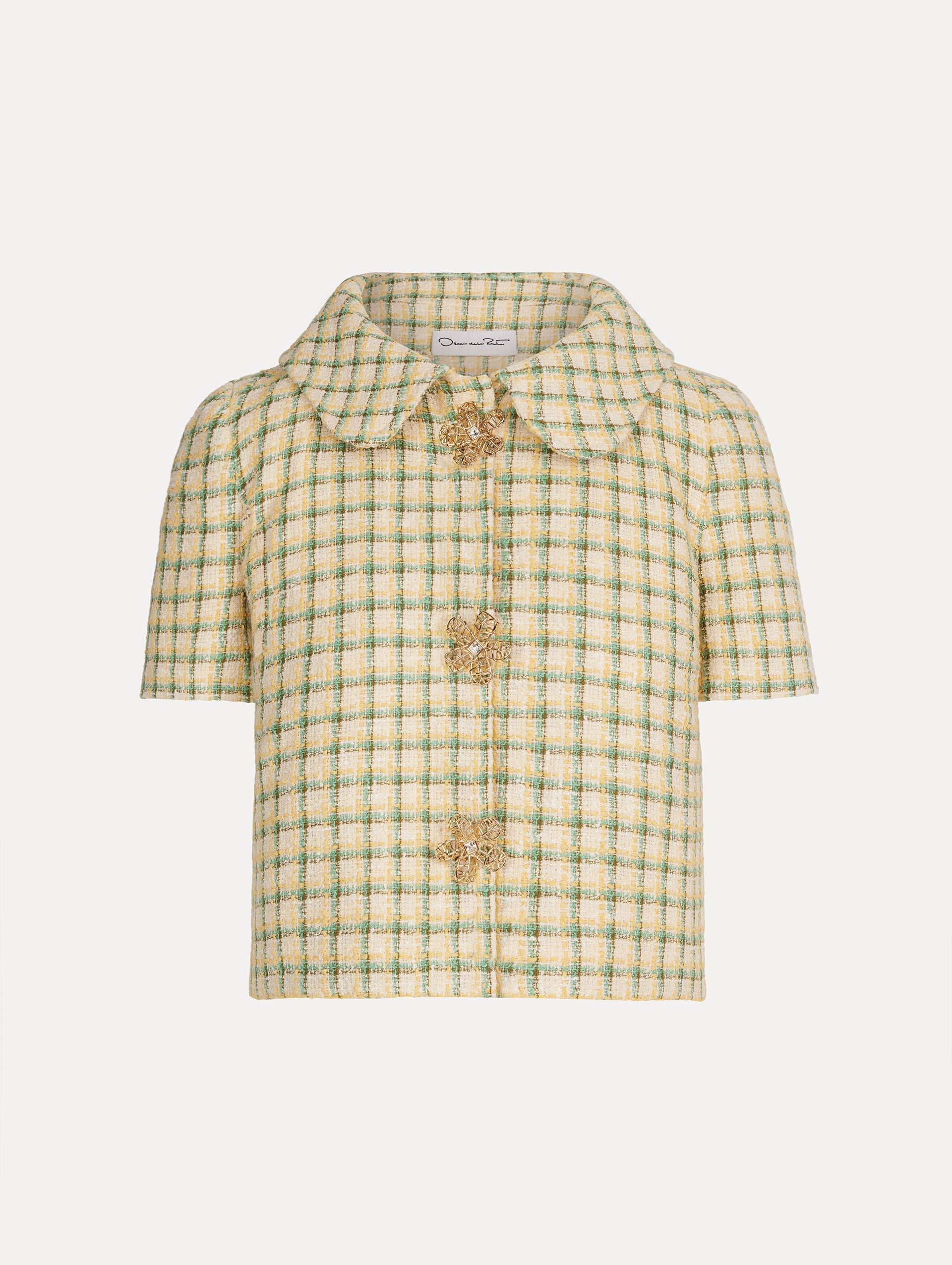 Checked Tweed Jacket Butter multi / Oscar de la Renta