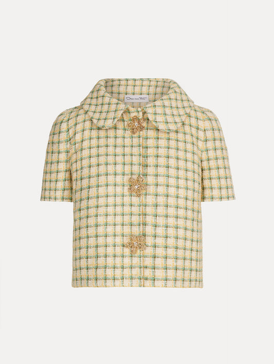 Checked Tweed Jacket Butter multi / Oscar de la Renta