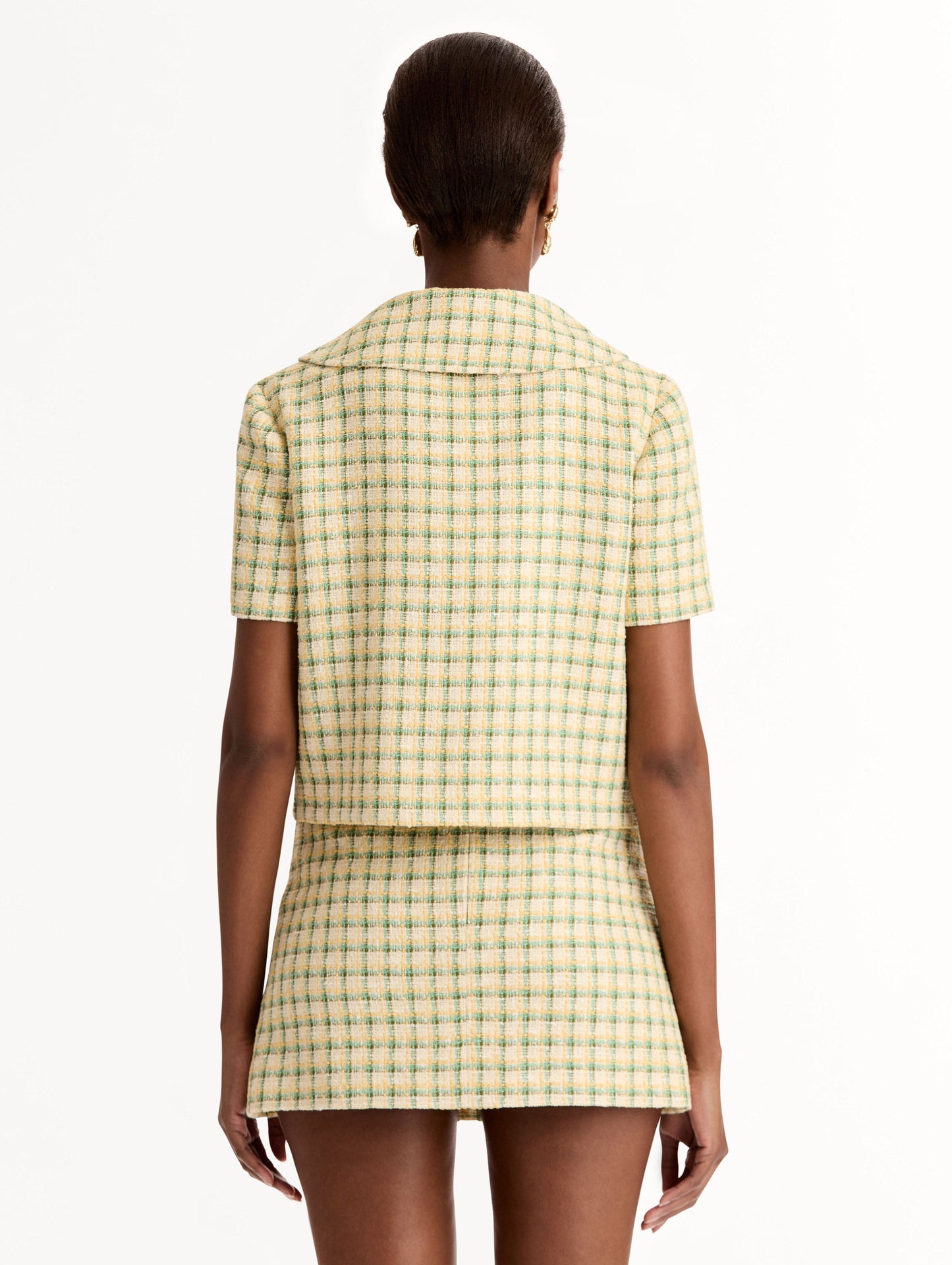Checked Tweed Jacket Butter multi / Oscar de la Renta