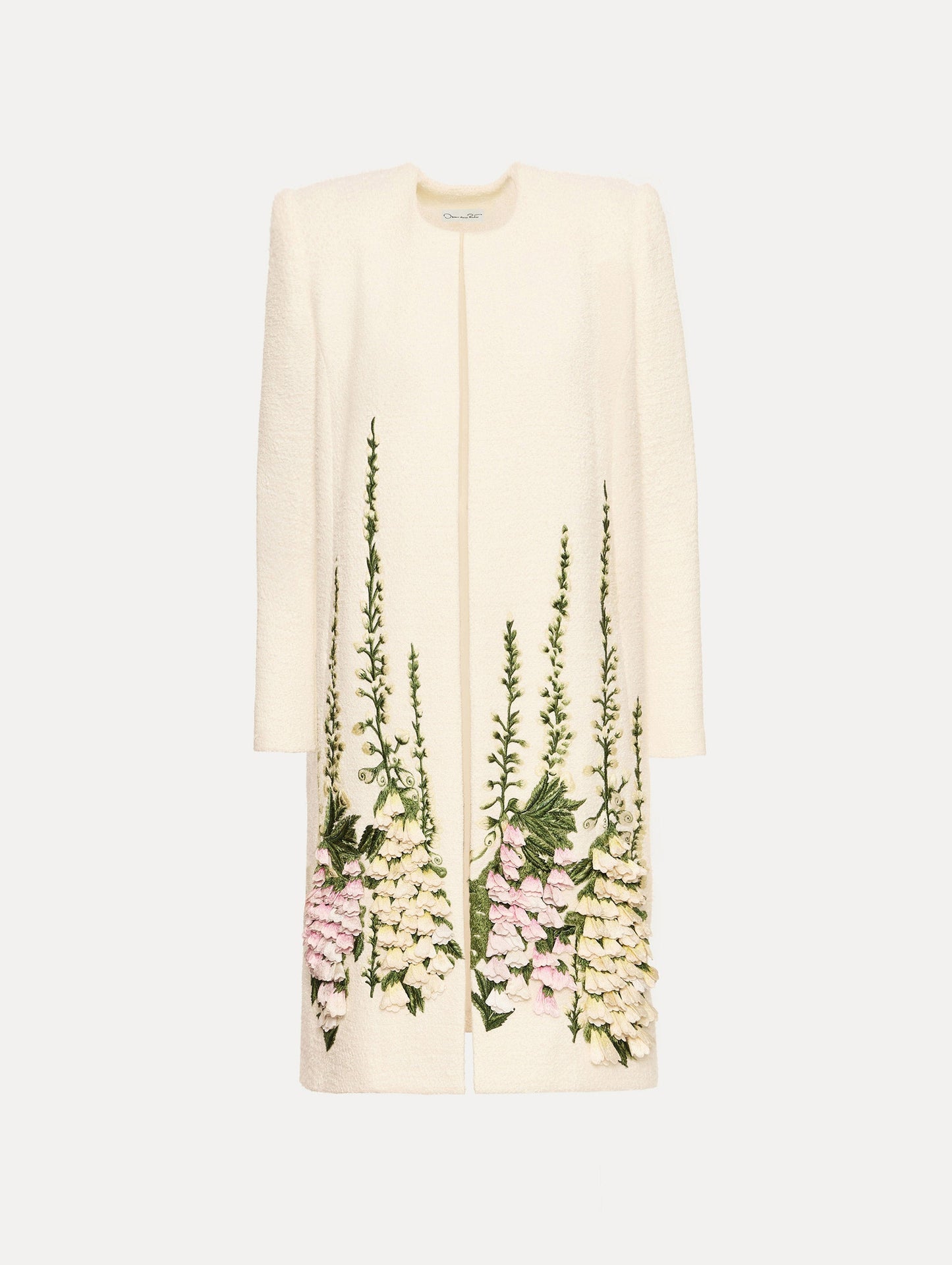 Foxglove Embroidered Tweed Jacket Ivory / Oscar de la Renta