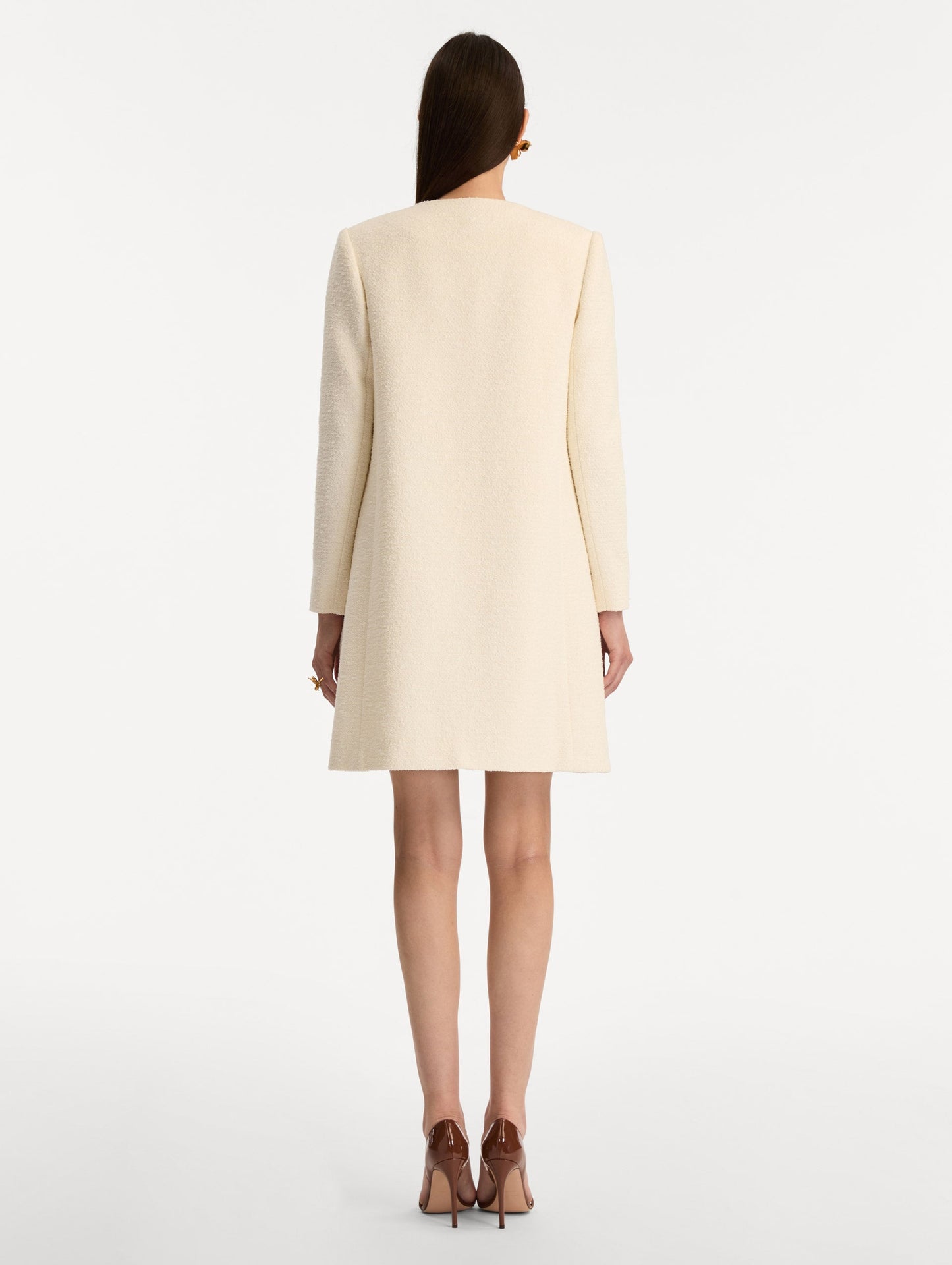Foxglove Embroidered Tweed Jacket Ivory / Oscar de la Renta