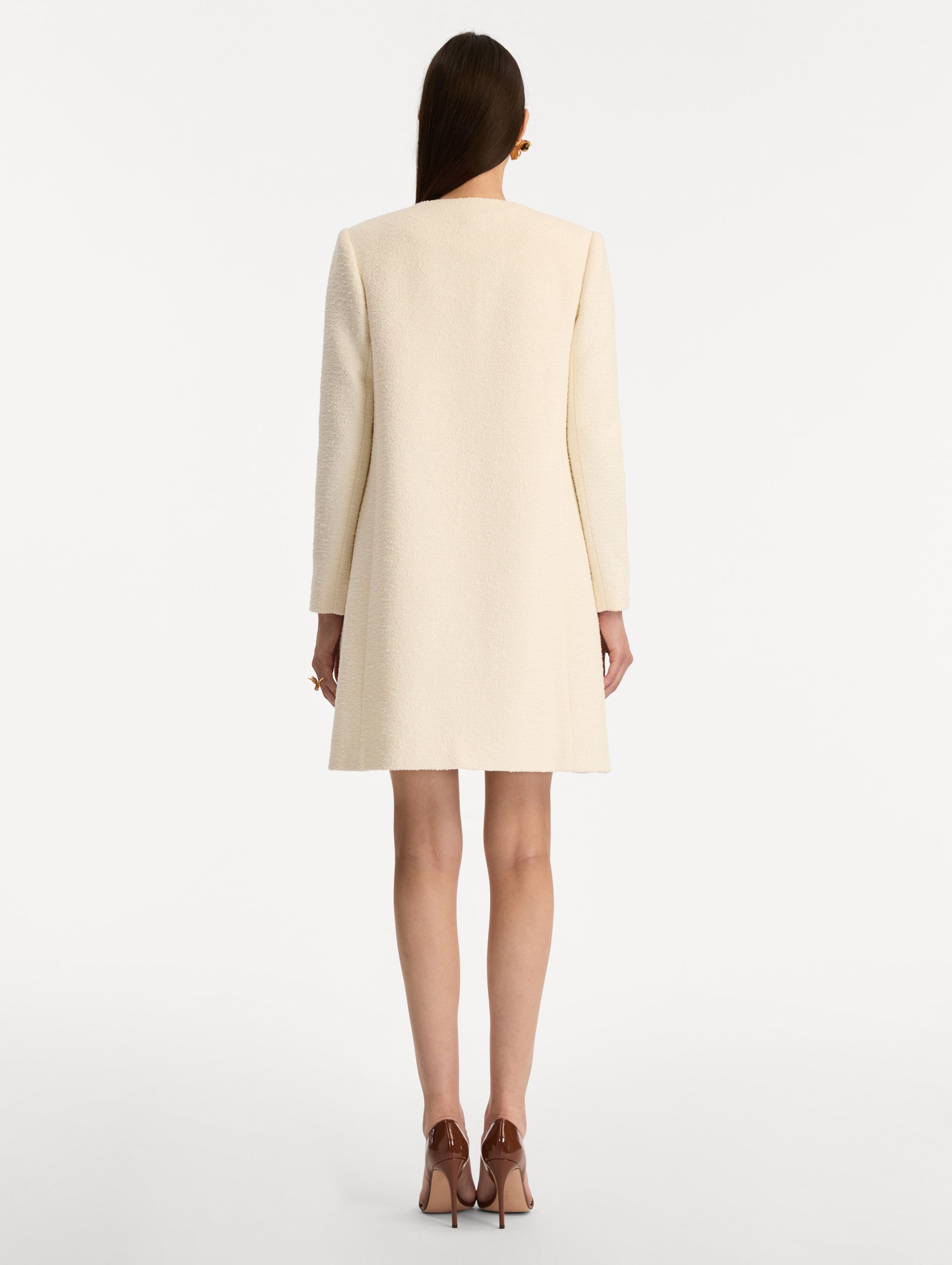 Foxglove Embroidered Tweed Jacket Ivory / Oscar de la Renta