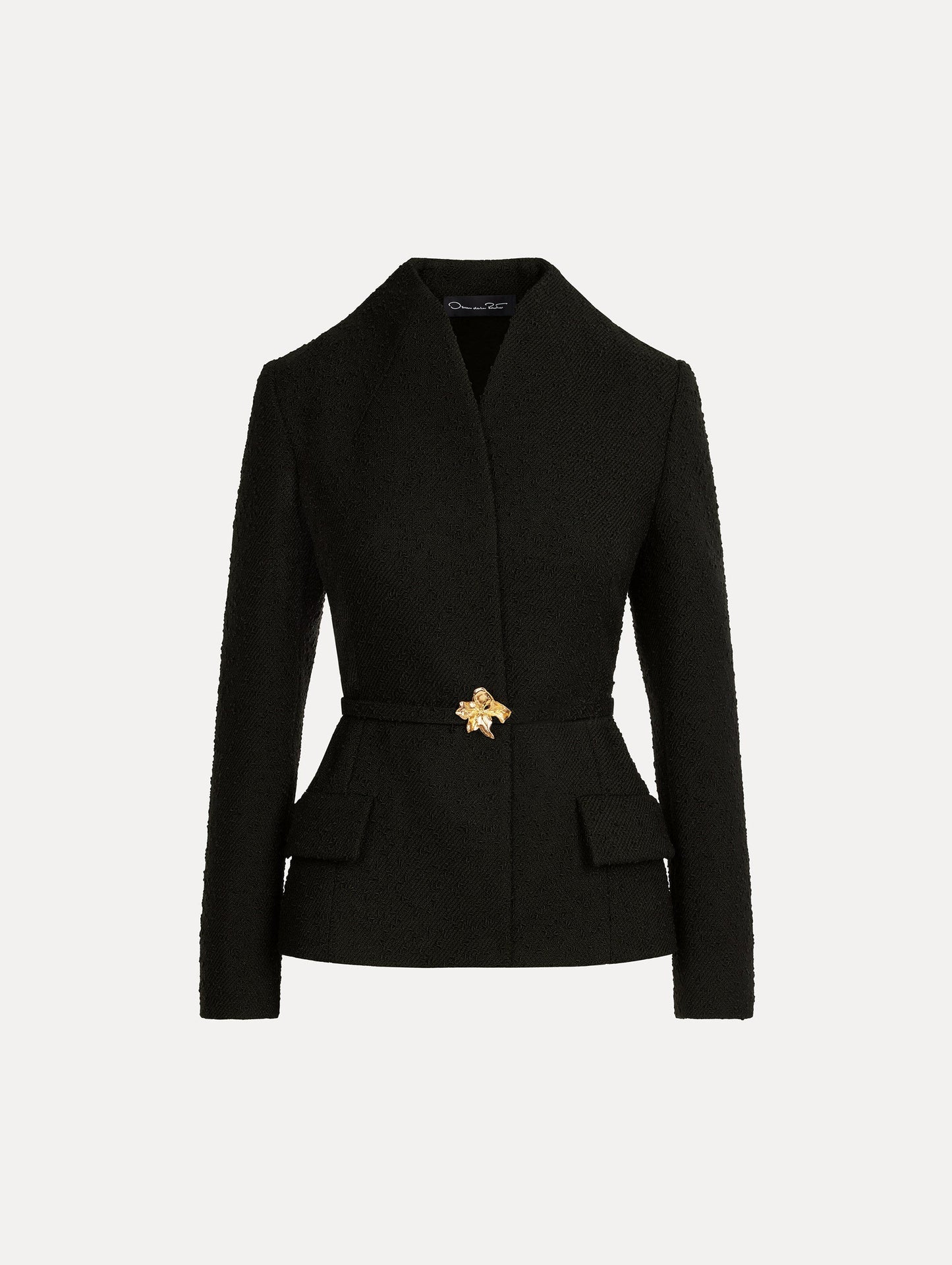 Cyclamen Belt Tweed Jacket Black / Oscar de la Renta