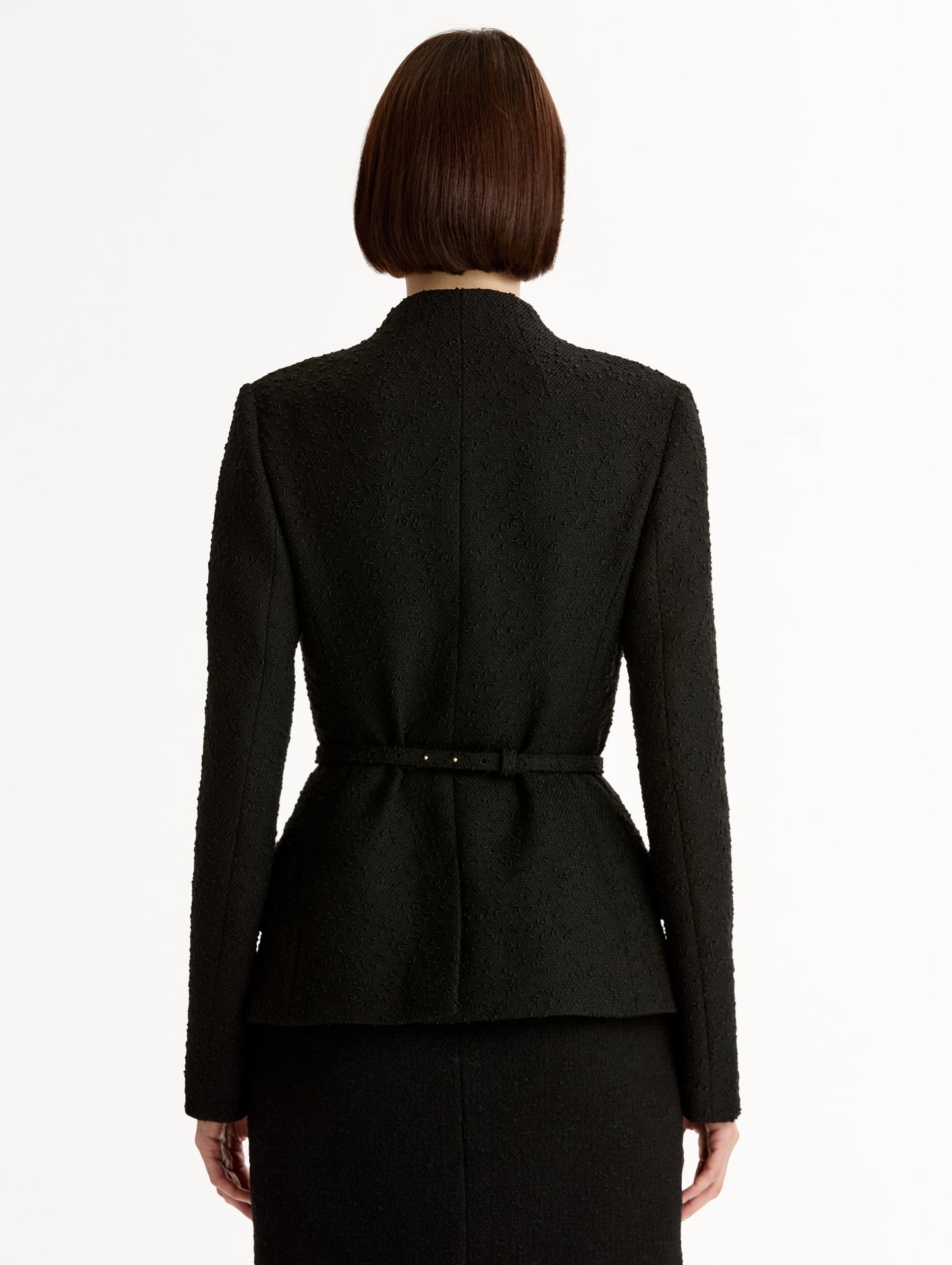 Cyclamen Belt Tweed Jacket Black / Oscar de la Renta