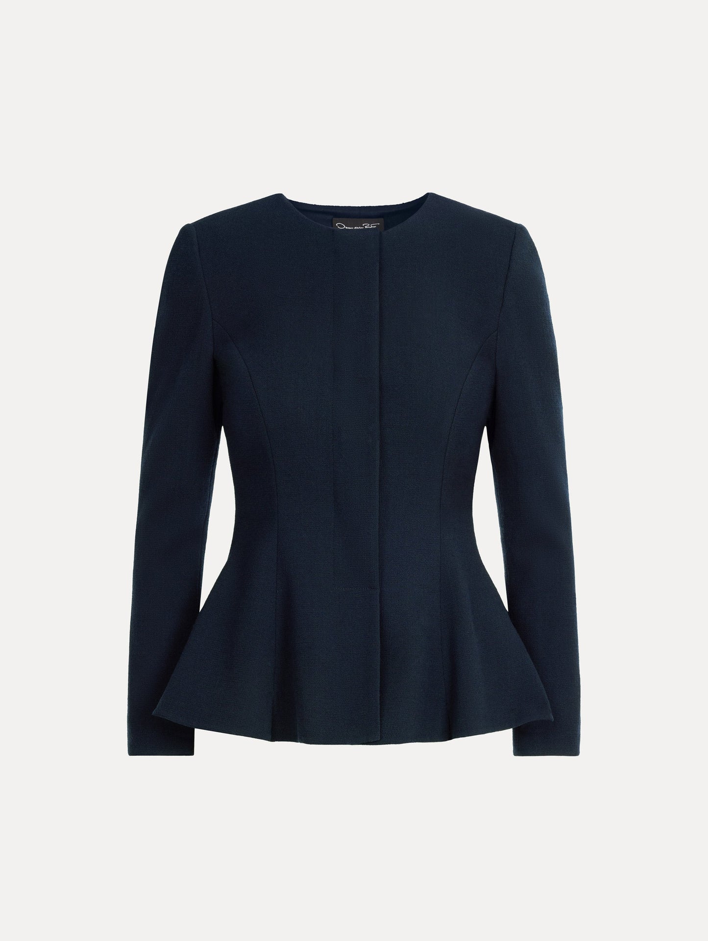 Peplum Wool-Blend Jacket Navy / Oscar de la Renta