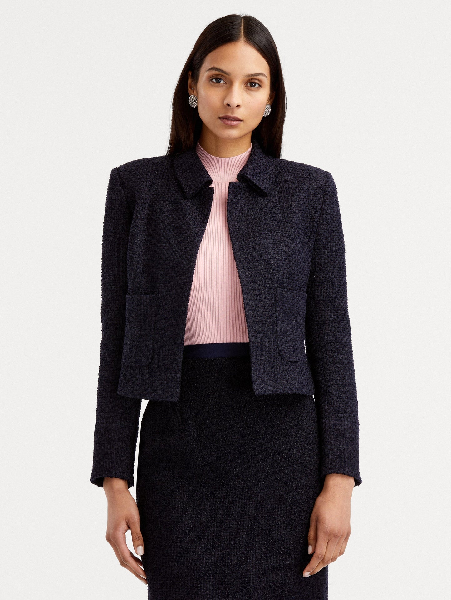 Boucle Tweed Jacket Dark navy / Oscar de la Renta