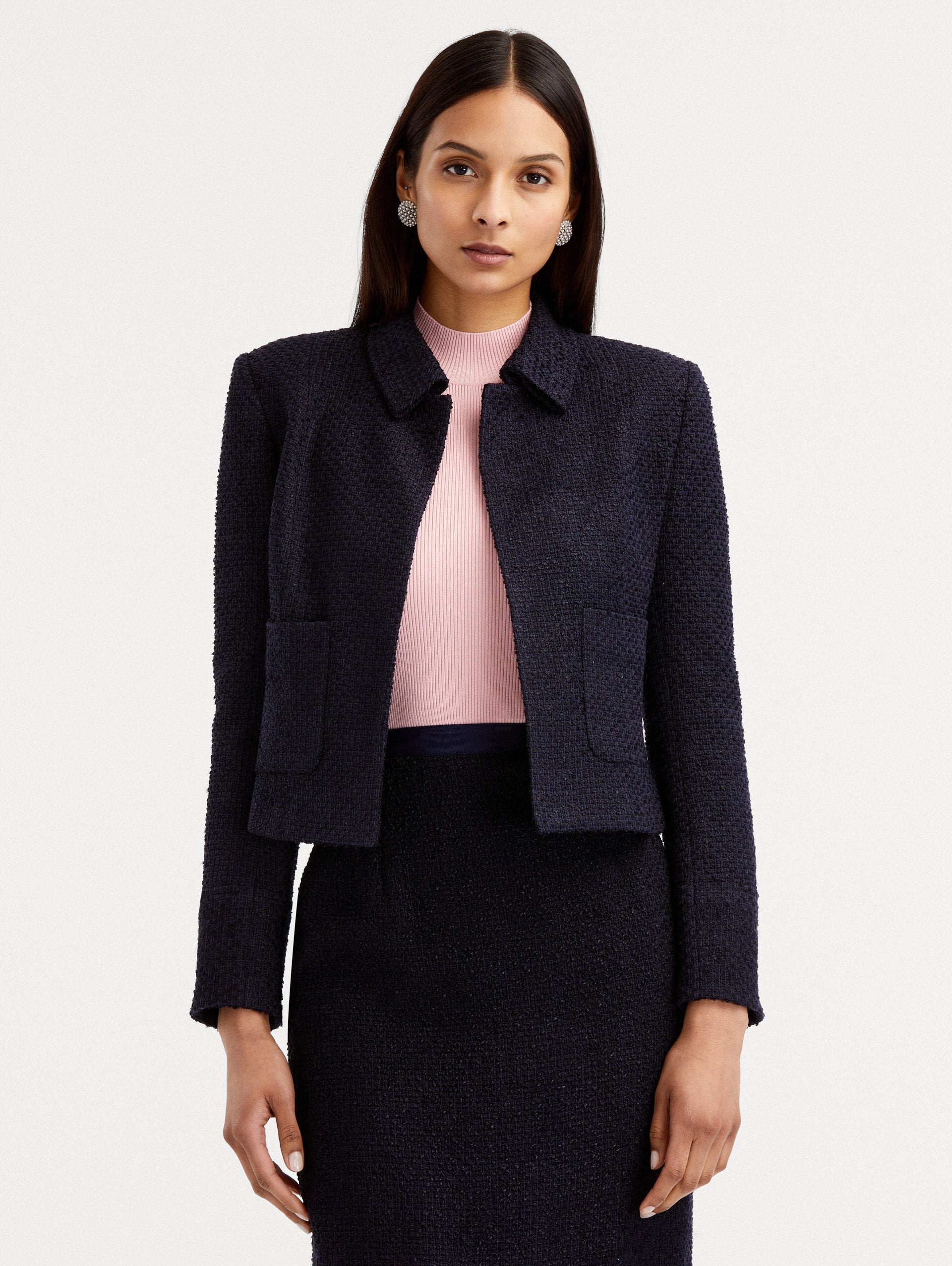 Boucle Tweed Jacket Dark navy / Oscar de la Renta