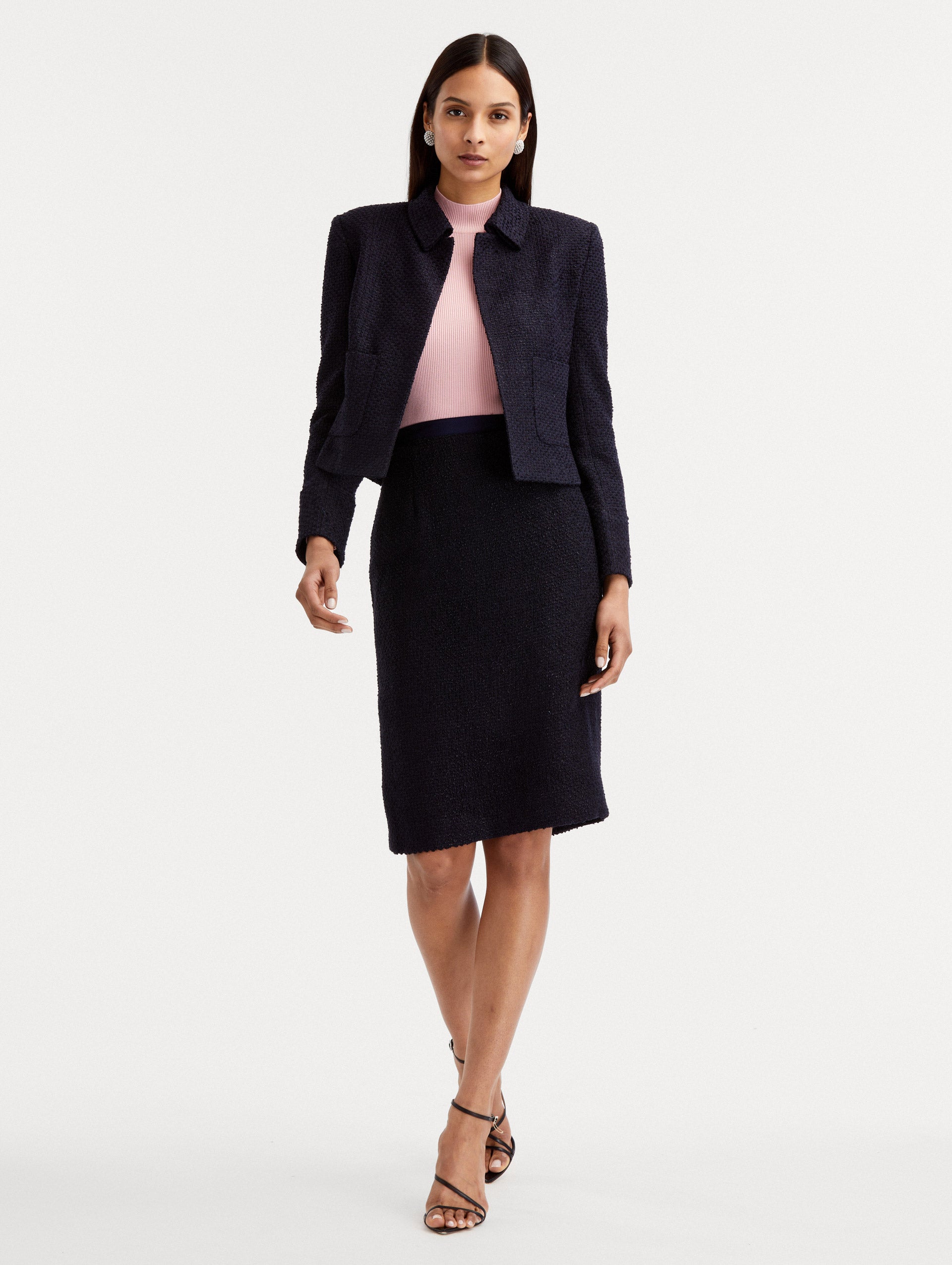 Boucle Tweed Jacket Dark navy / Oscar de la Renta