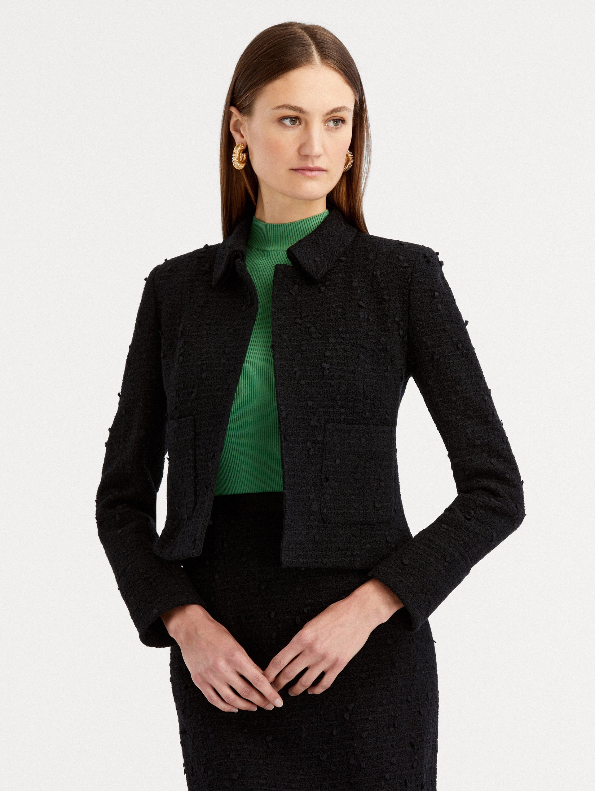 Boucle Tweed Jacket Black / Oscar de la Renta