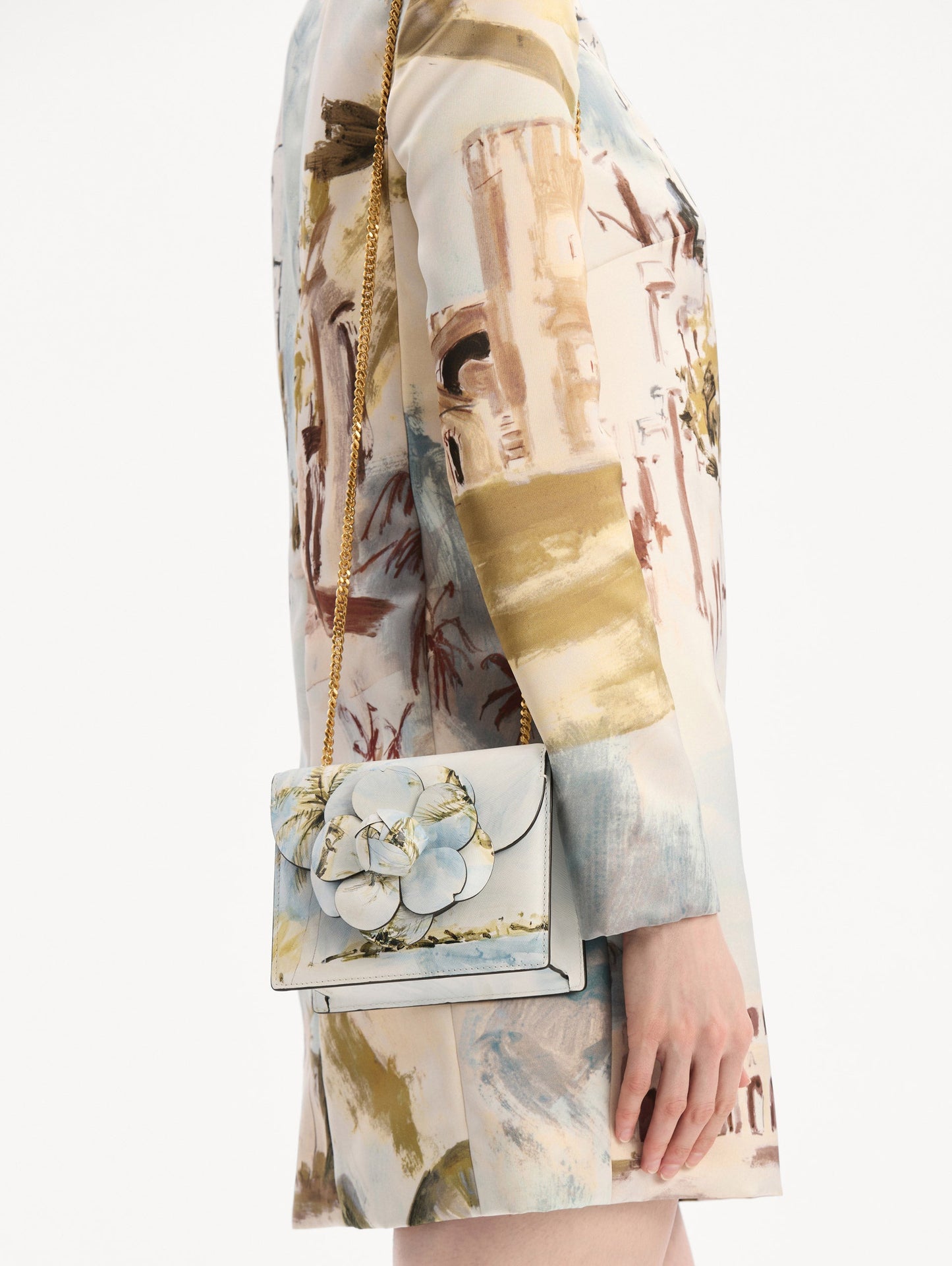 Dominican Landscape Printed Mini TRO Bag Saltwater / Oscar de la Renta