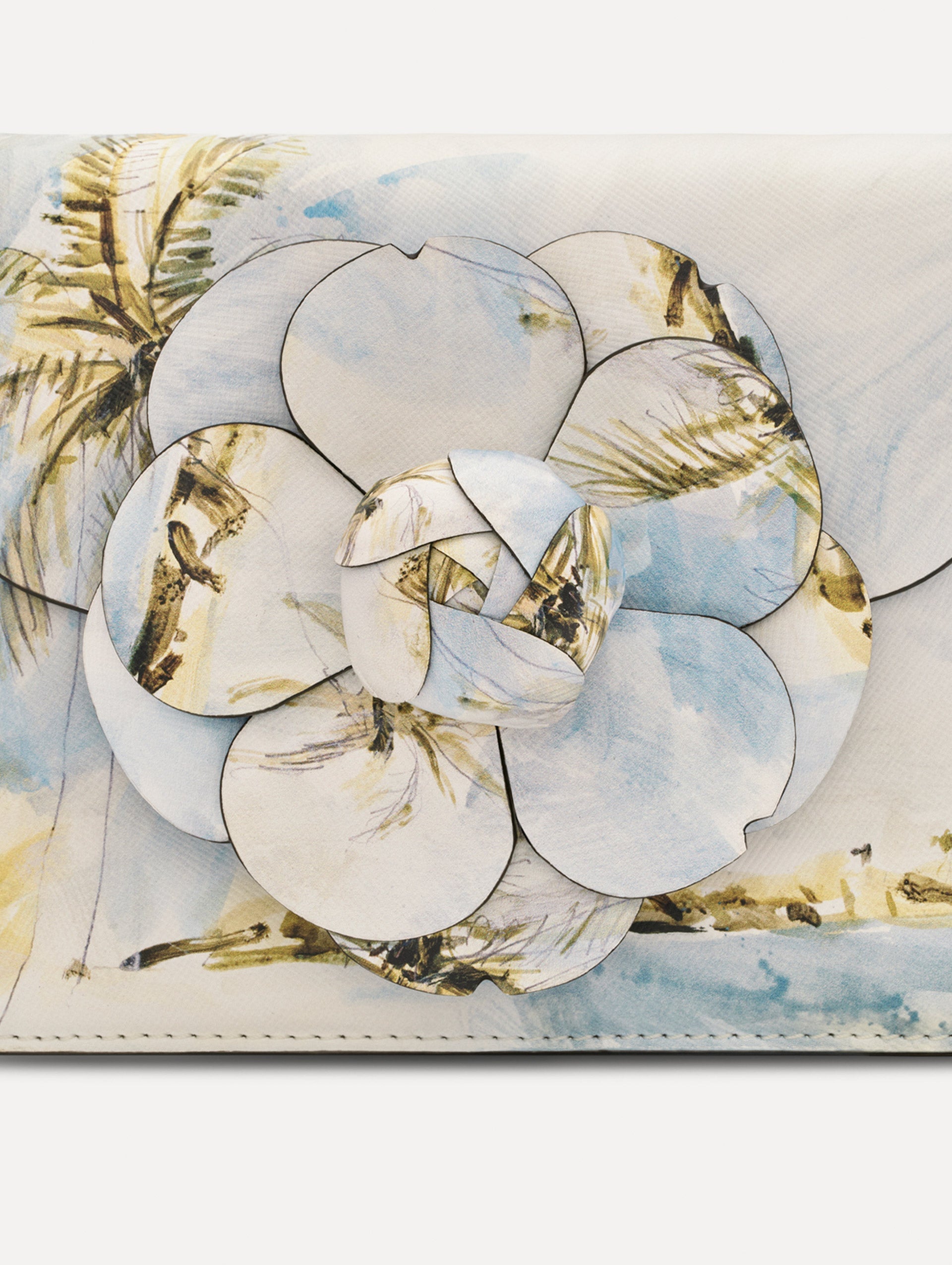 Dominican Landscape Printed Mini TRO Bag Saltwater / Oscar de la Renta