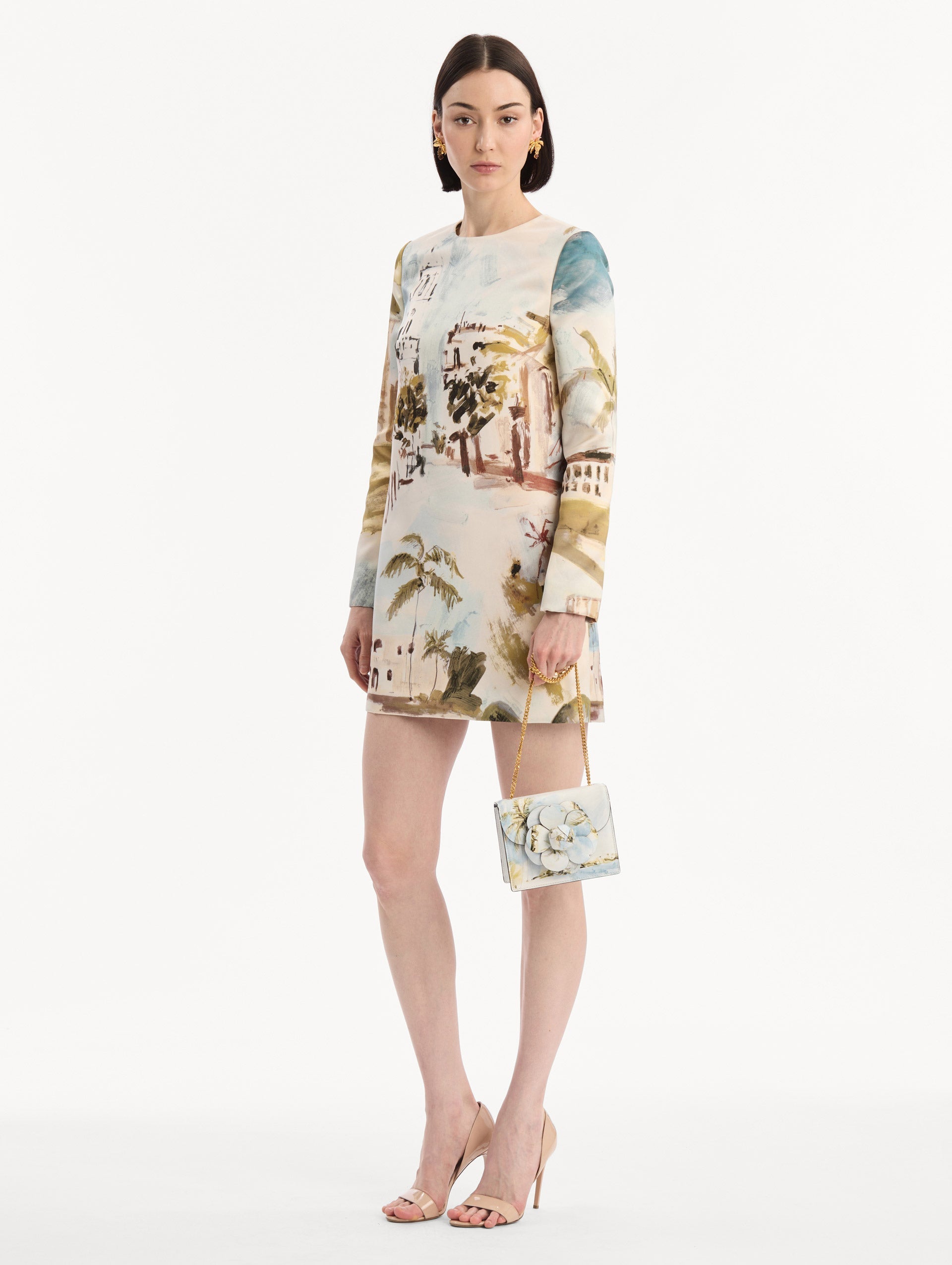 Dominican Landscape Printed Mini TRO Bag Saltwater / Oscar de la Renta