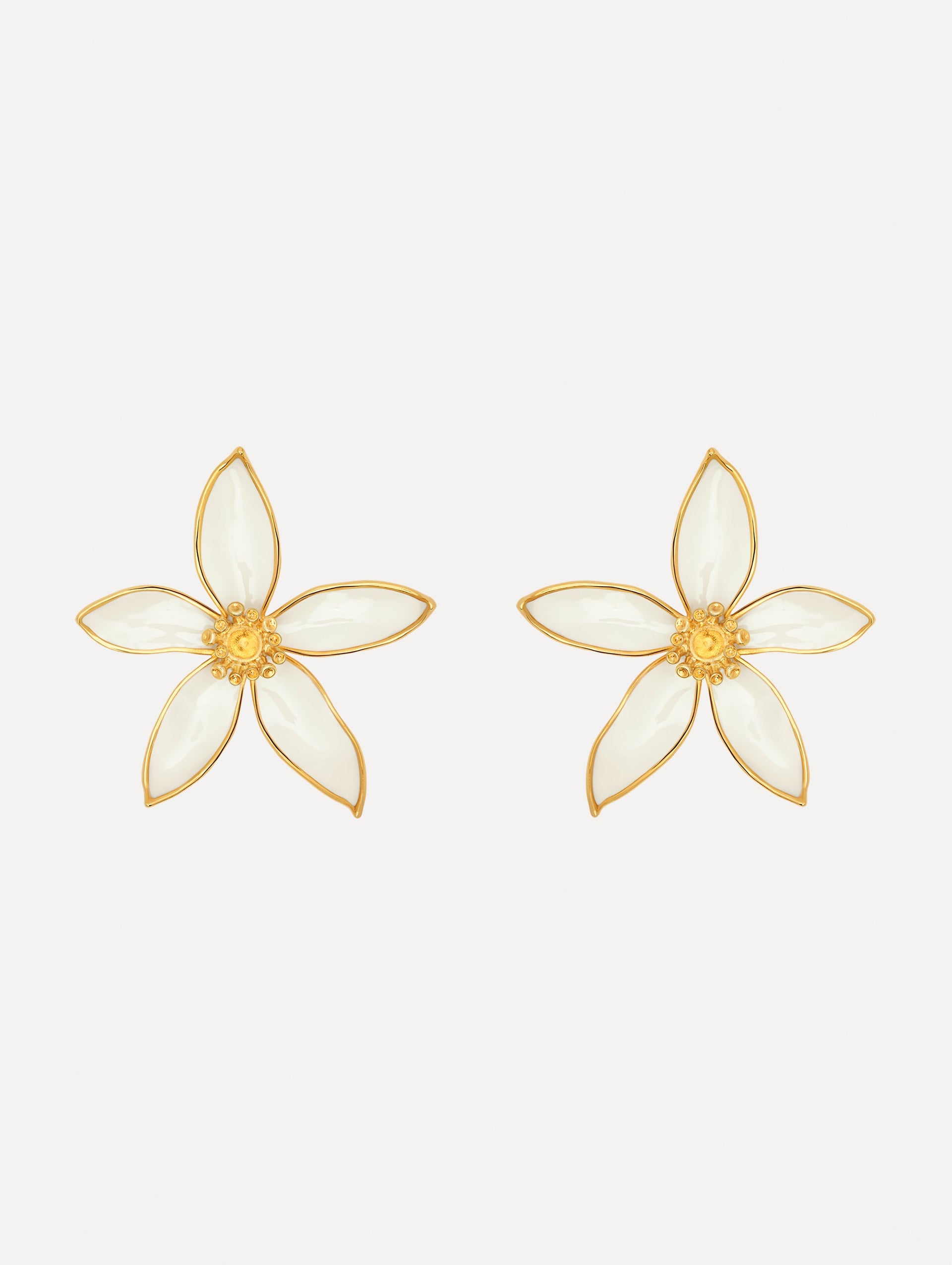 Orange Blossom Clip-On Earrings White / Oscar de la Renta