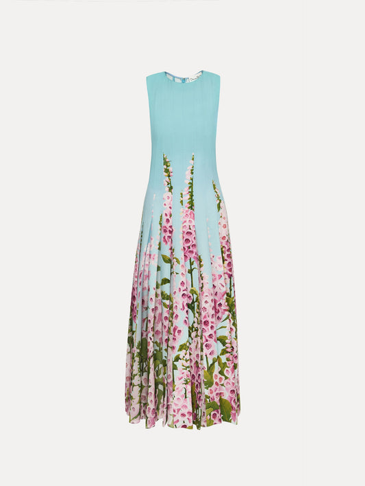 Degradé Foxglove Chiffon Inset Dress Lilac/sky / Oscar de la Renta