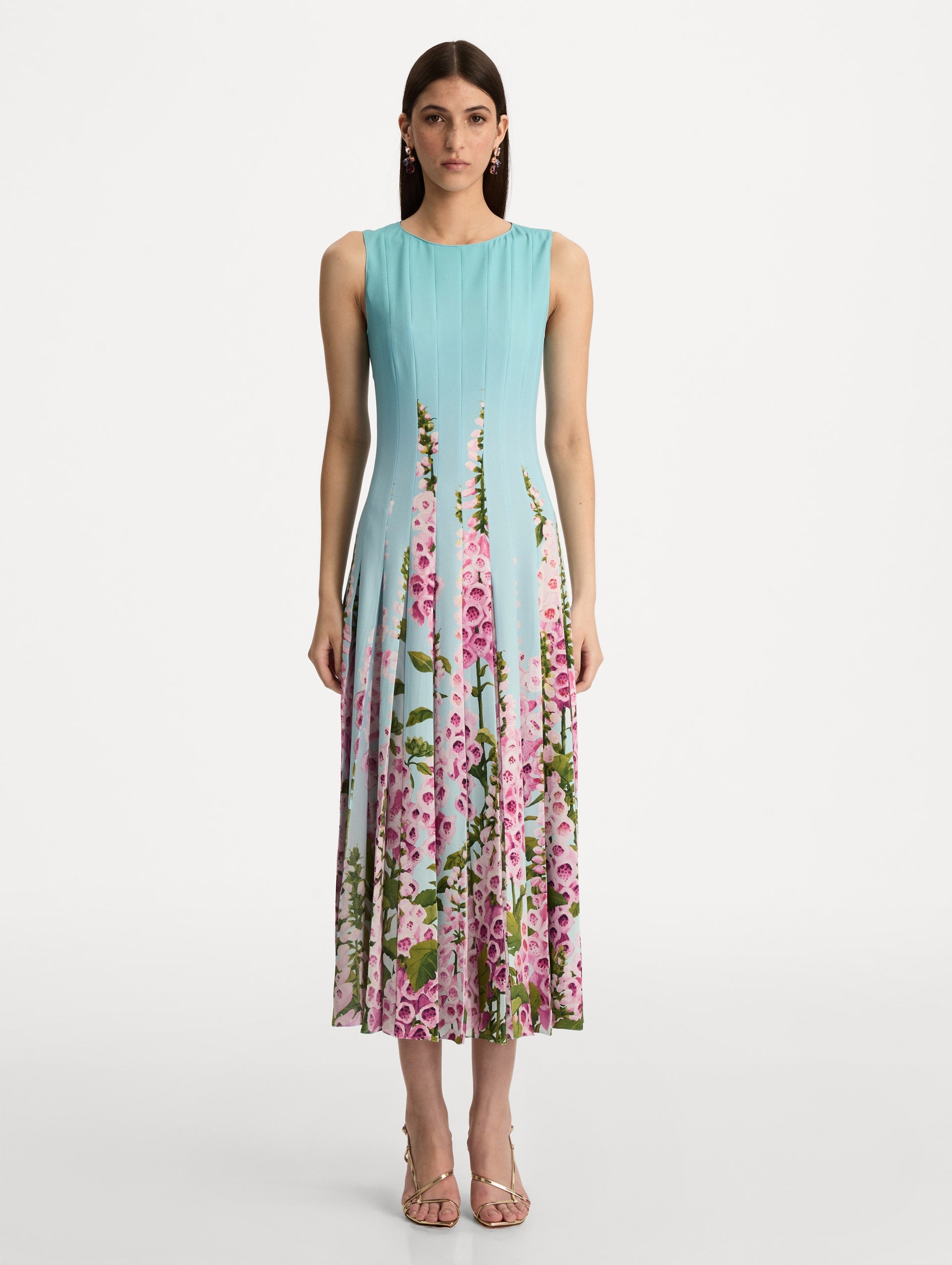 Degradé Foxglove Chiffon Inset Dress Lilac/sky / Oscar de la Renta