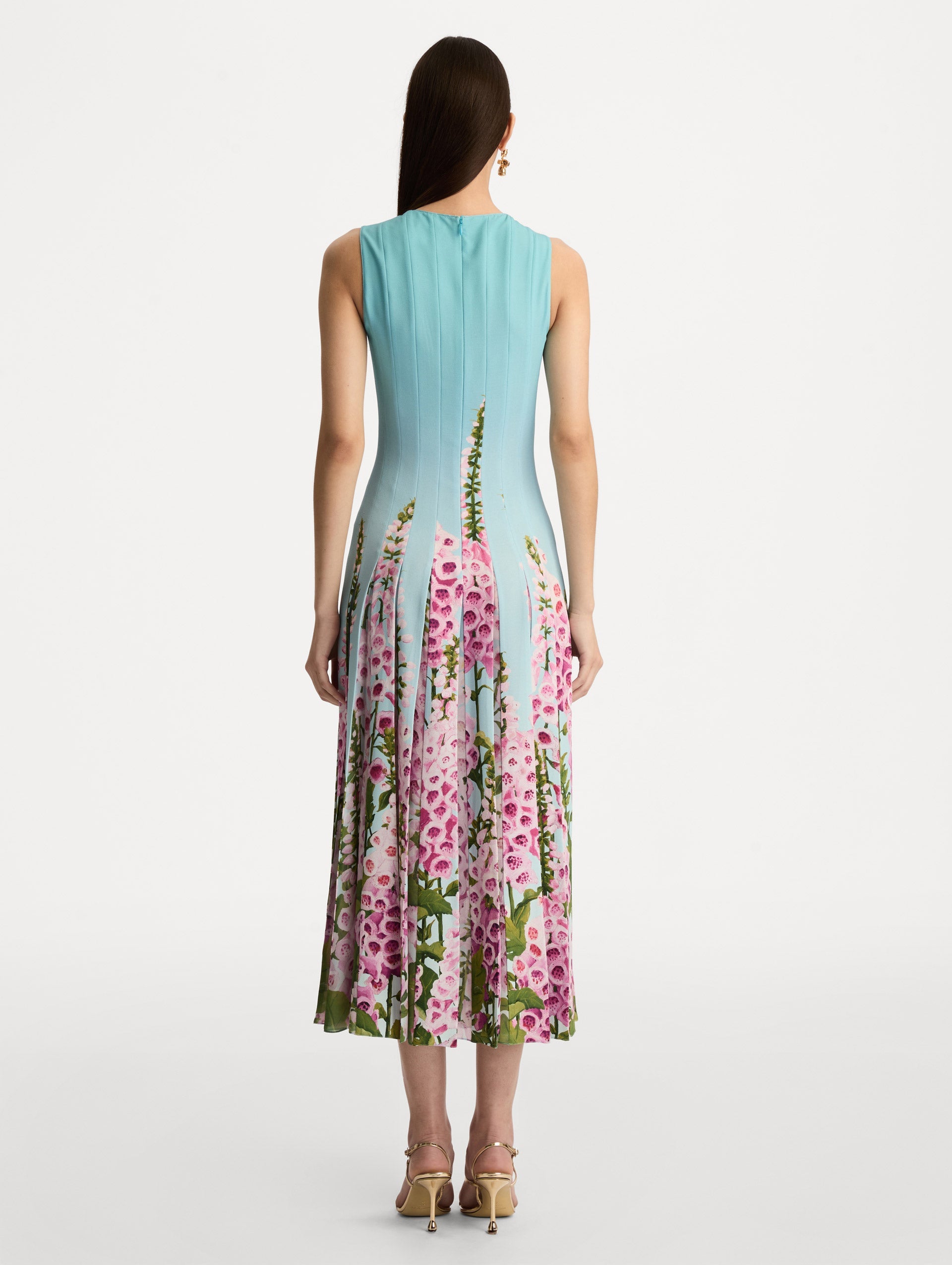 Degradé Foxglove Chiffon Inset Dress Lilac/sky / Oscar de la Renta