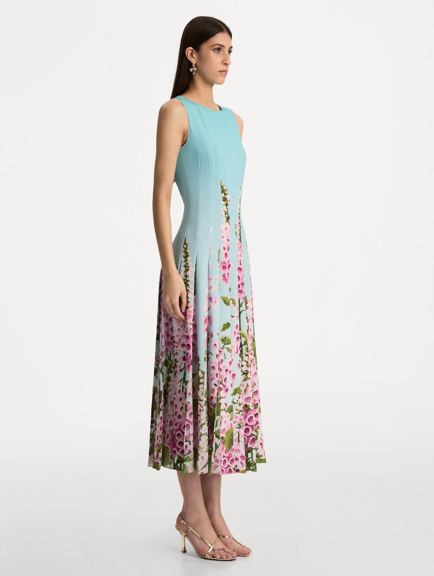 Degradé Foxglove Chiffon Inset Dress Lilac/sky / Oscar de la Renta
