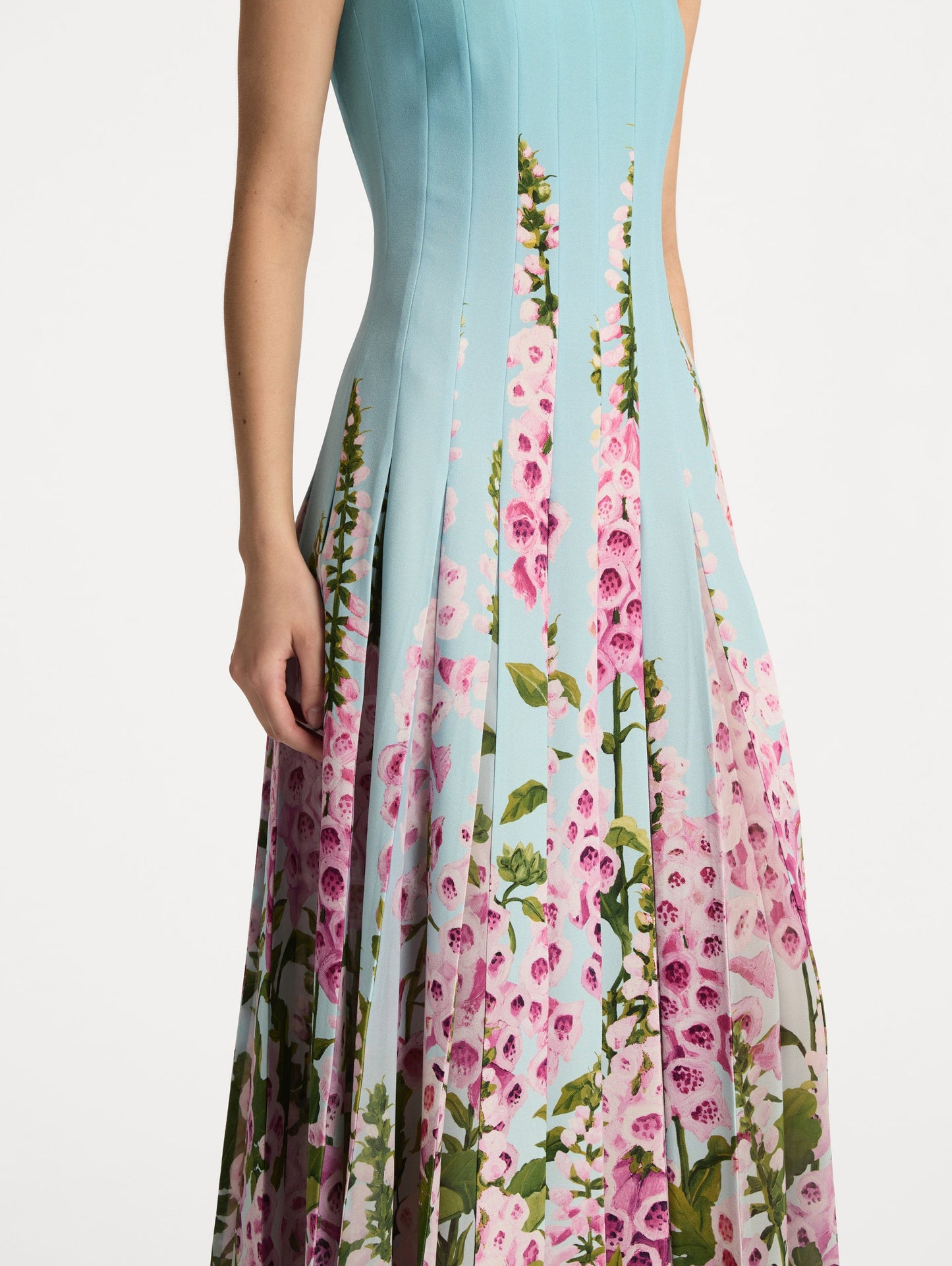 Degradé Foxglove Chiffon Inset Dress Lilac/sky / Oscar de la Renta