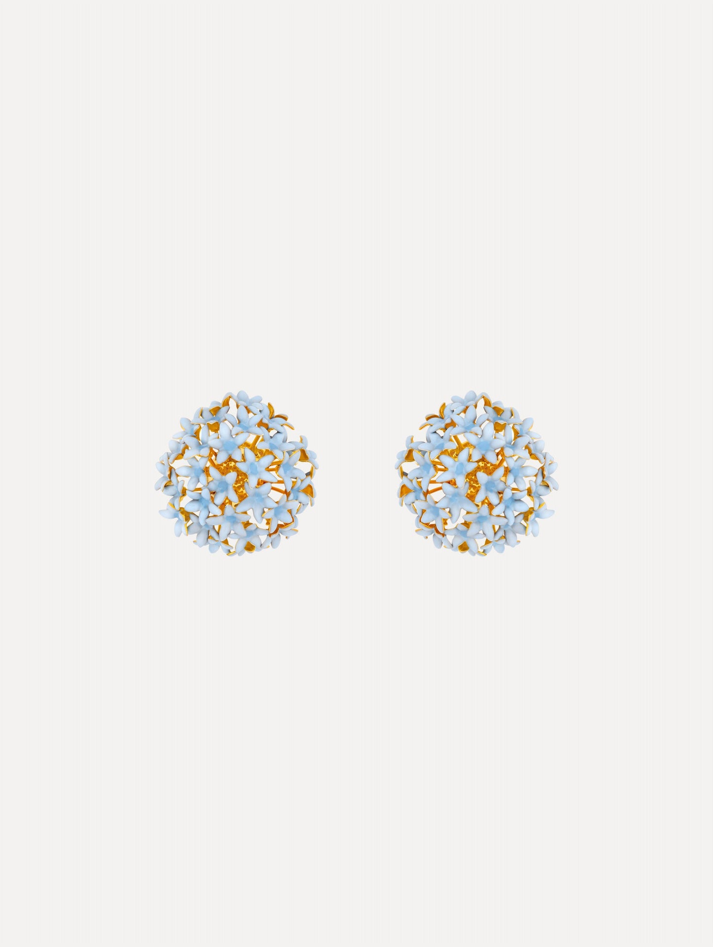 Small Allium Pompom Clip-On Earrings Light blue / Oscar de la Renta